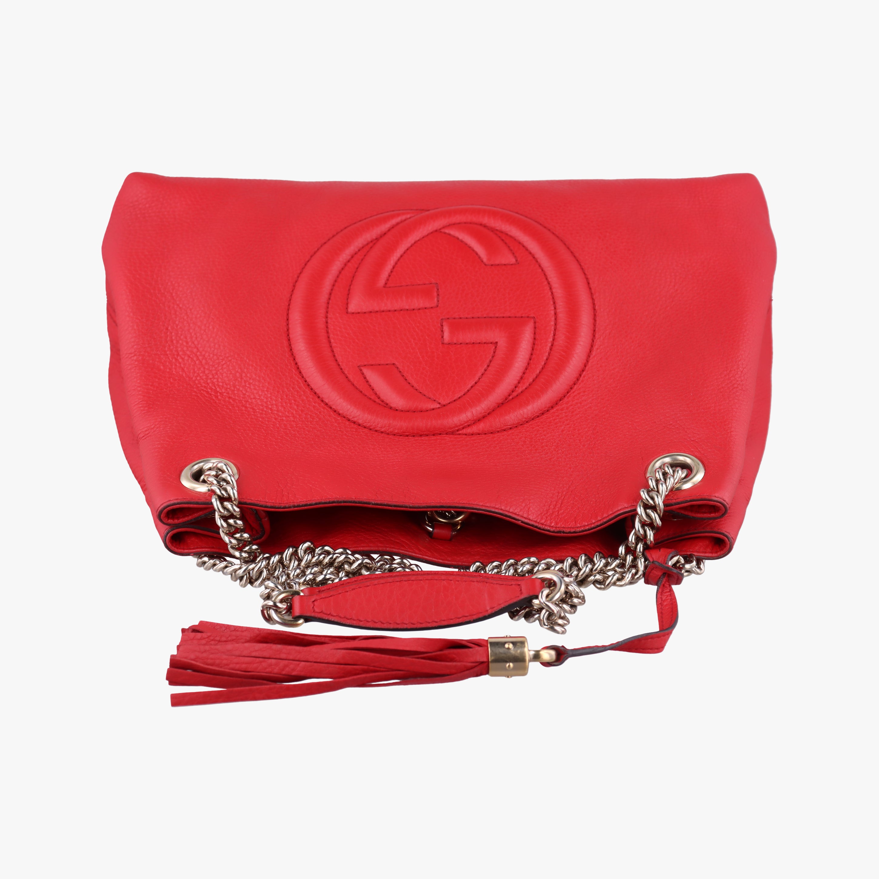 Pre-owned Gucci Soho Red Leather 308982 shoulderbag | stylenewstar