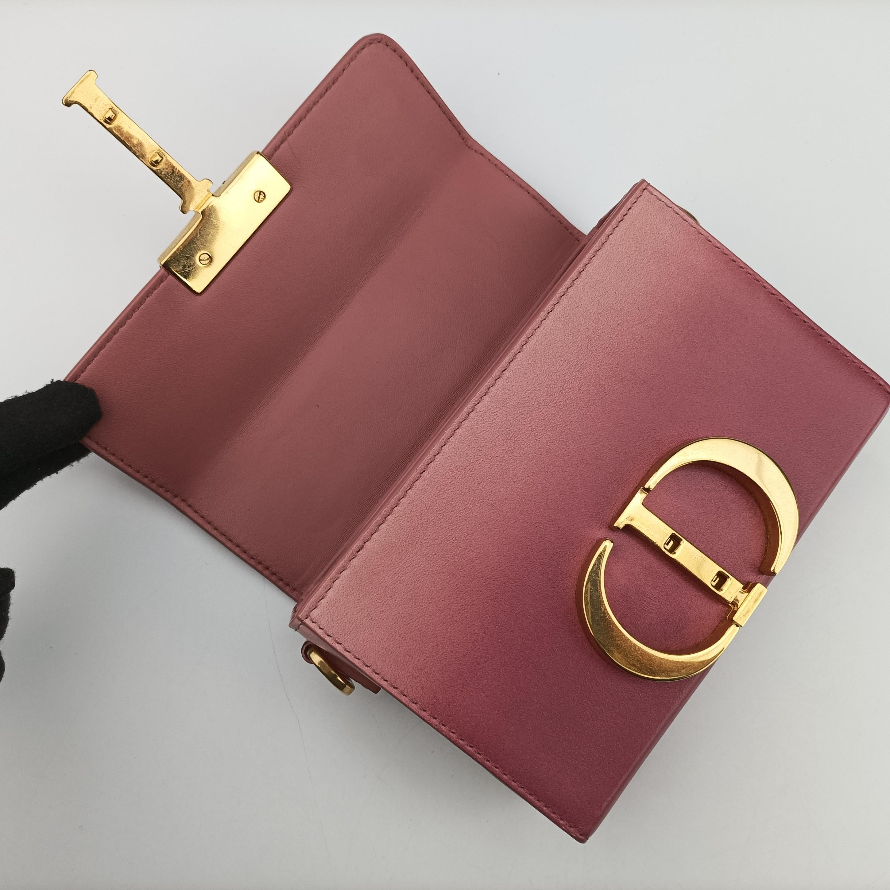 Pre-owned Christian Dior 30 MONTAIGNE Pink x Light Pink Leather  shoulderbag | stylenewstar