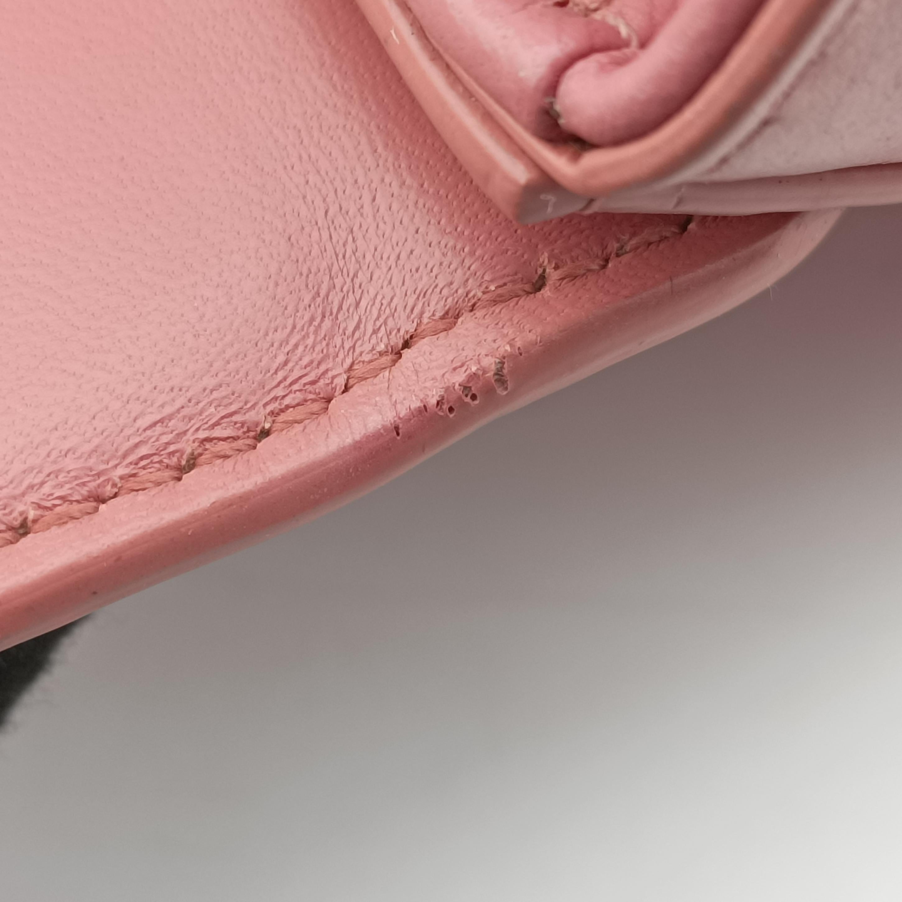 Pre-owned Christian Dior 30 MONTAIGNE Pink x Light Pink Leather  shoulderbag | stylenewstar