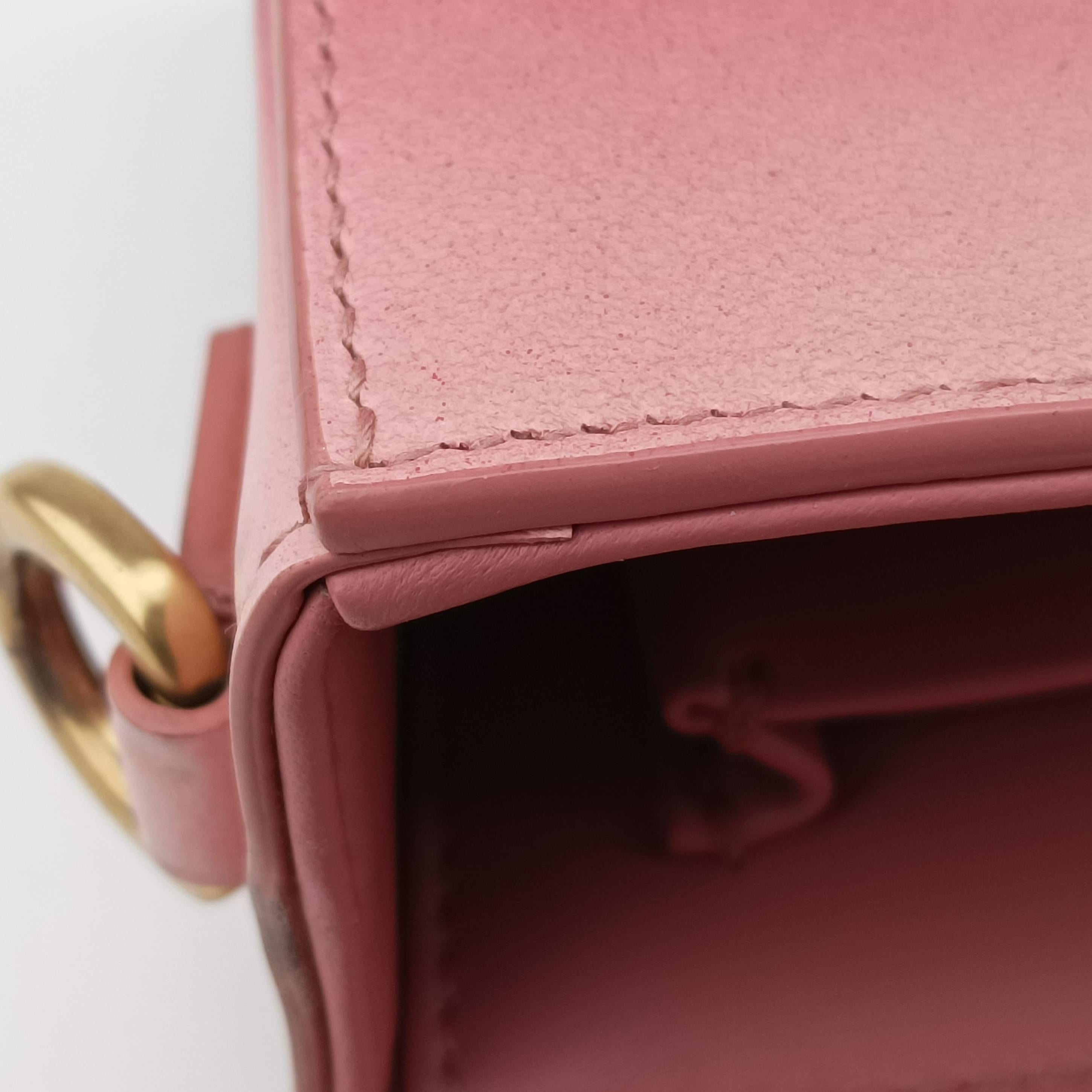 Pre-owned Christian Dior 30 MONTAIGNE Pink x Light Pink Leather  shoulderbag | stylenewstar