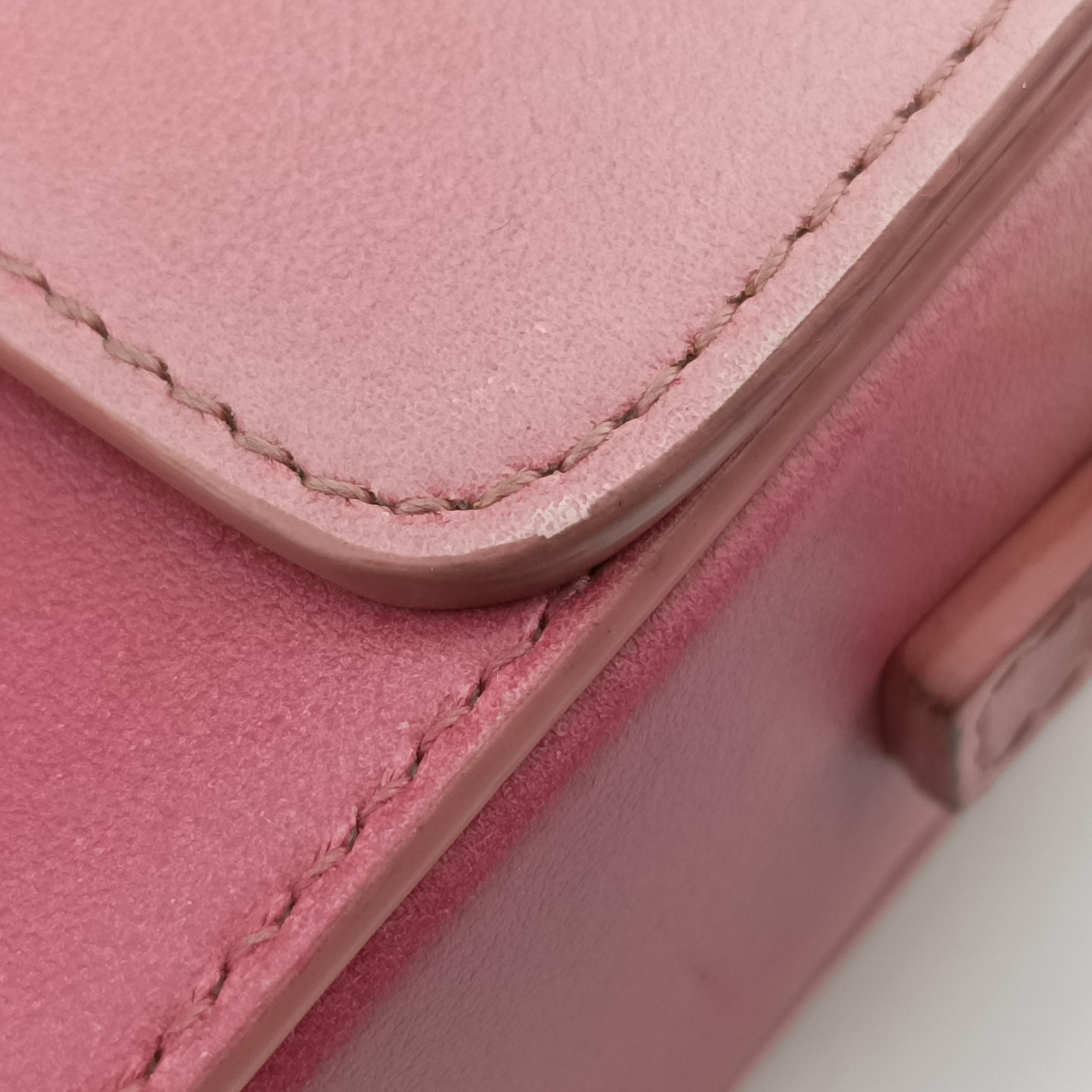 Pre-owned Christian Dior 30 MONTAIGNE Pink x Light Pink Leather  shoulderbag | stylenewstar