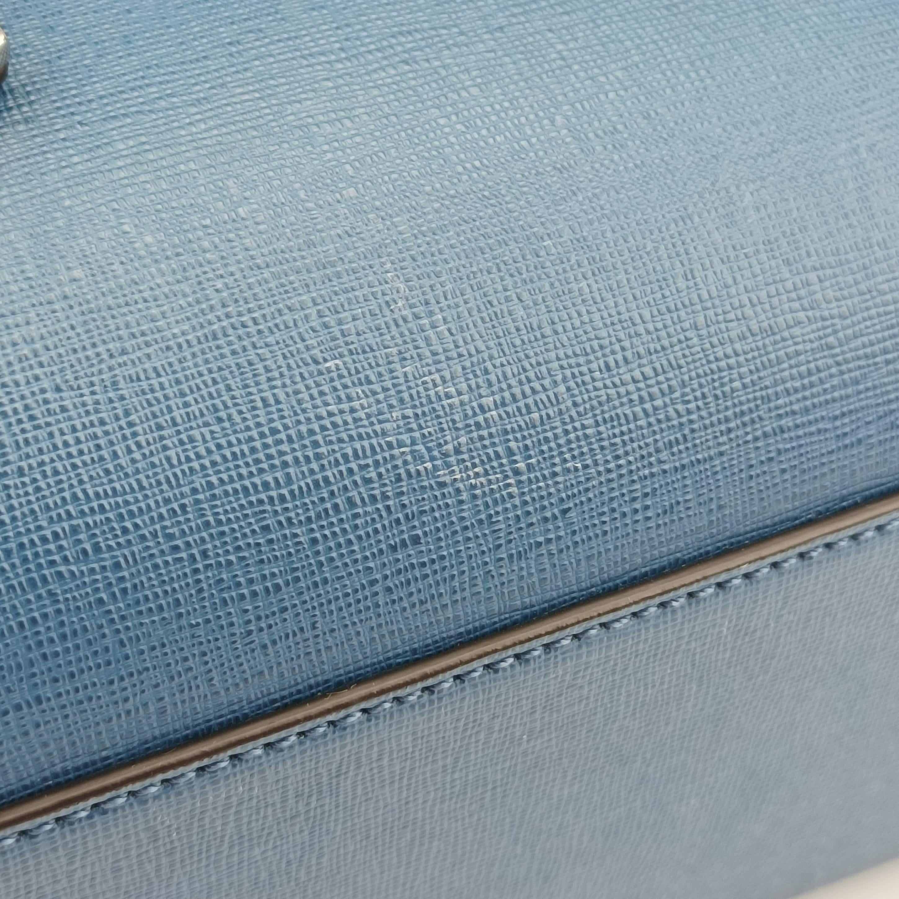 Secondhand Fendi Petite 2 JOURS Blue Leather 8BH253 shoulderbag | stylenewstar