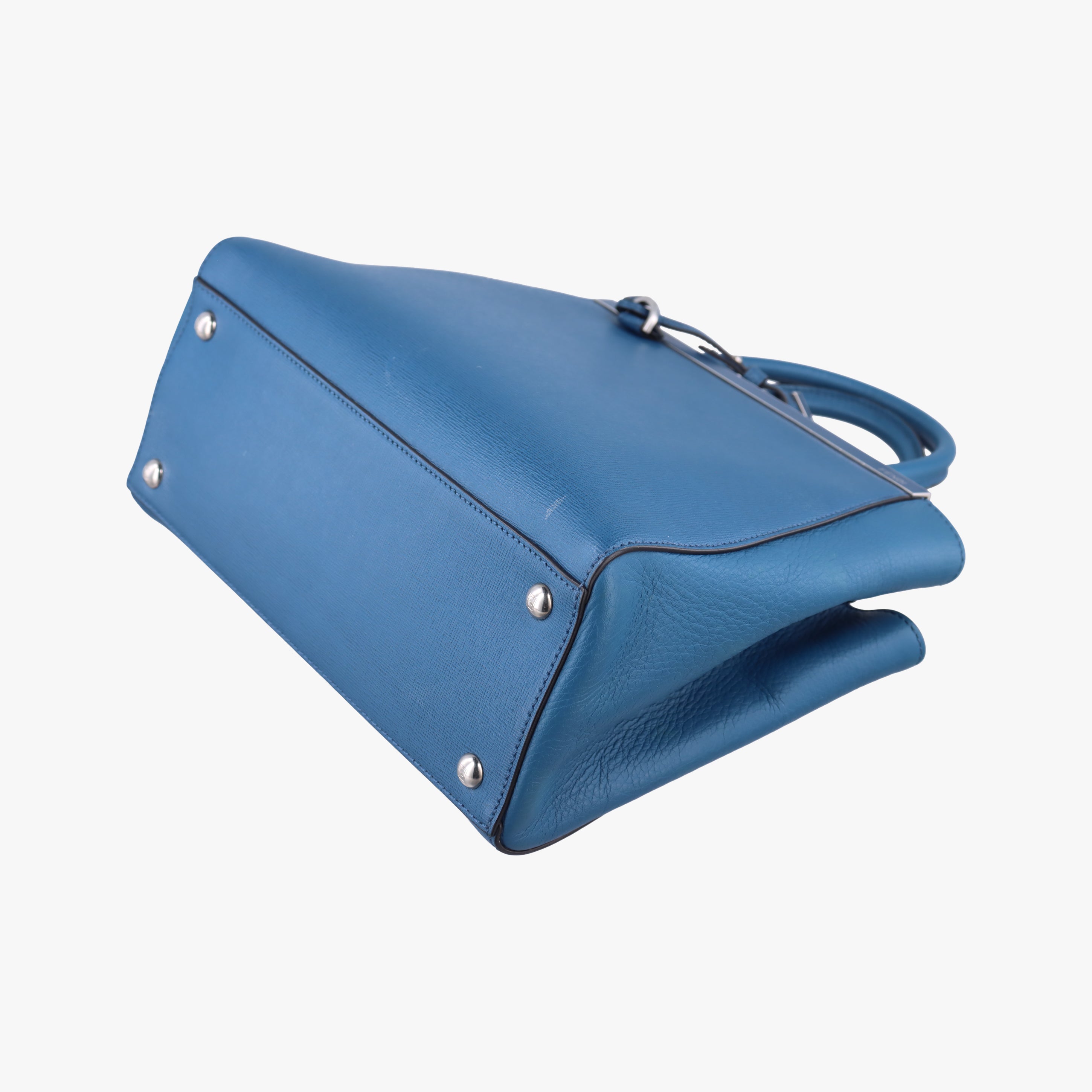 Secondhand Fendi Petite 2 JOURS Blue Leather 8BH253 shoulderbag | stylenewstar