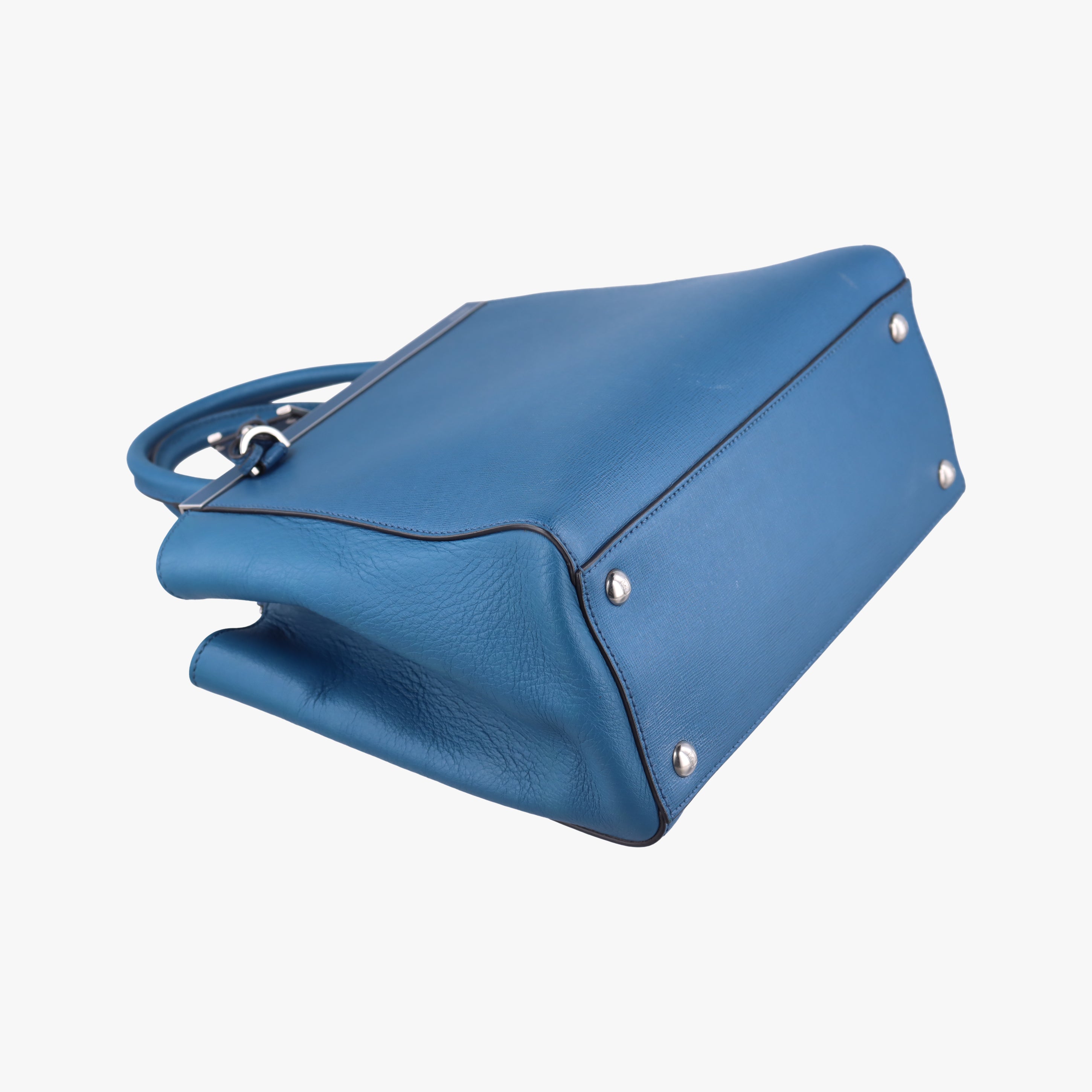 Secondhand Fendi Petite 2 JOURS Blue Leather 8BH253 shoulderbag | stylenewstar