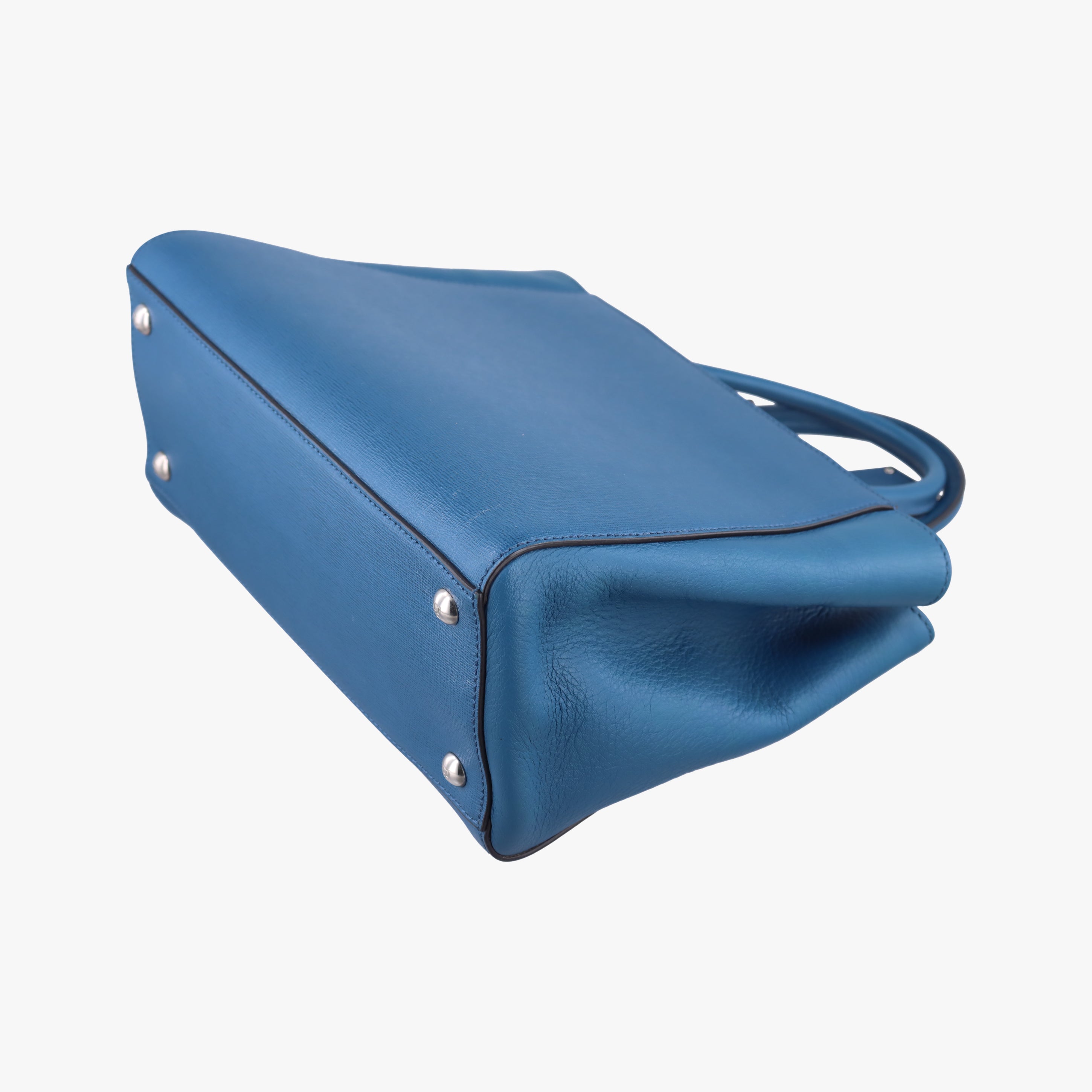 Secondhand Fendi Petite 2 JOURS Blue Leather 8BH253 shoulderbag | stylenewstar