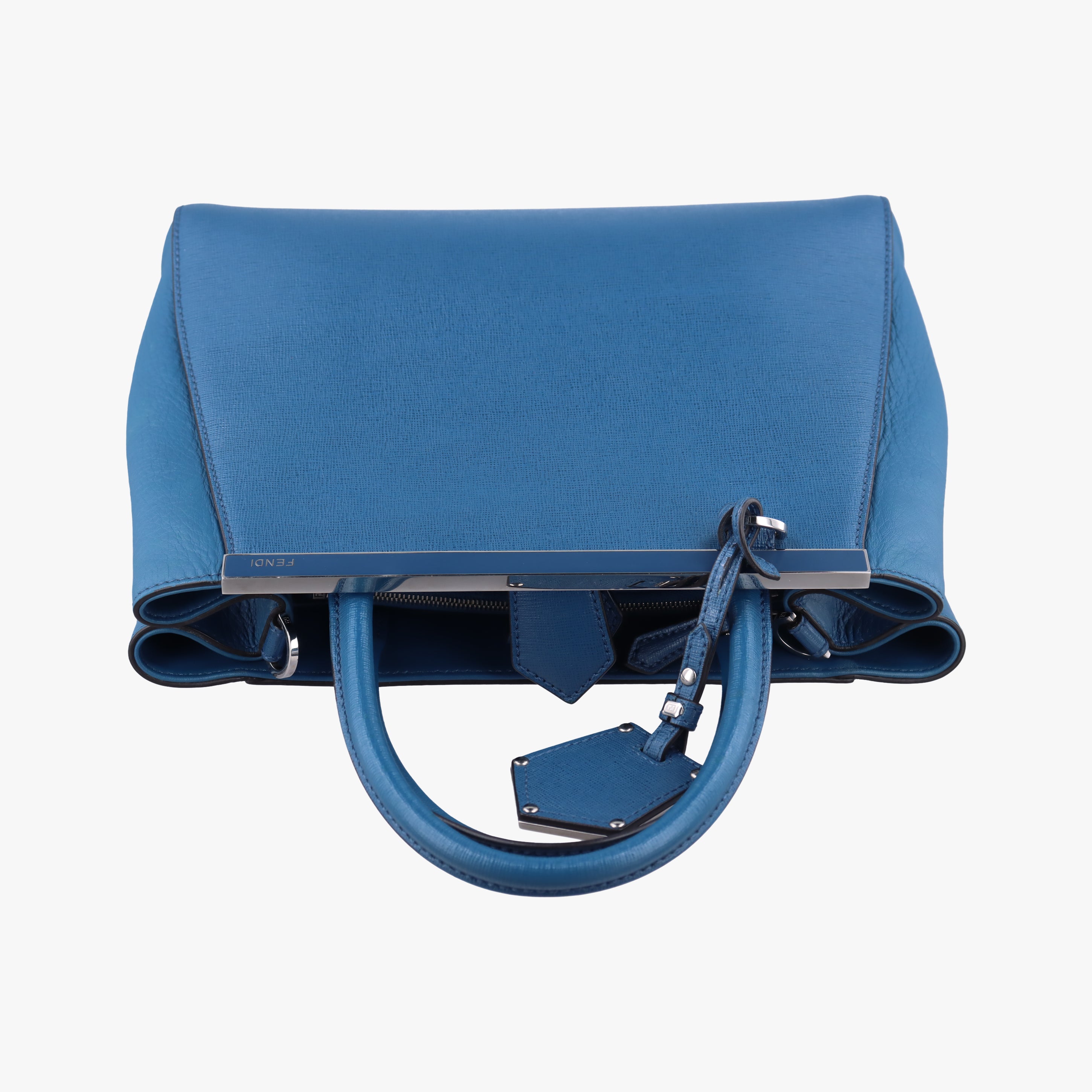Secondhand Fendi Petite 2 JOURS Blue Leather 8BH253 shoulderbag | stylenewstar