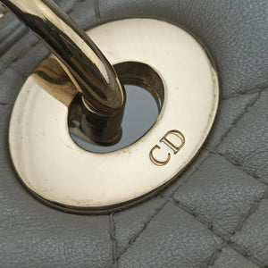 Pre-owned Christian Dior Lady Dior Silver lambskin  shoulderbag | stylenewstar