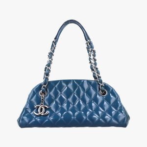 Vintage Chanel Mademoiselle Bowling Blue Patent A50556 shoulderbag | stylenewstar