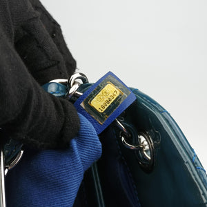 Vintage Chanel Mademoiselle Bowling Blue Patent A50556 shoulderbag | stylenewstar