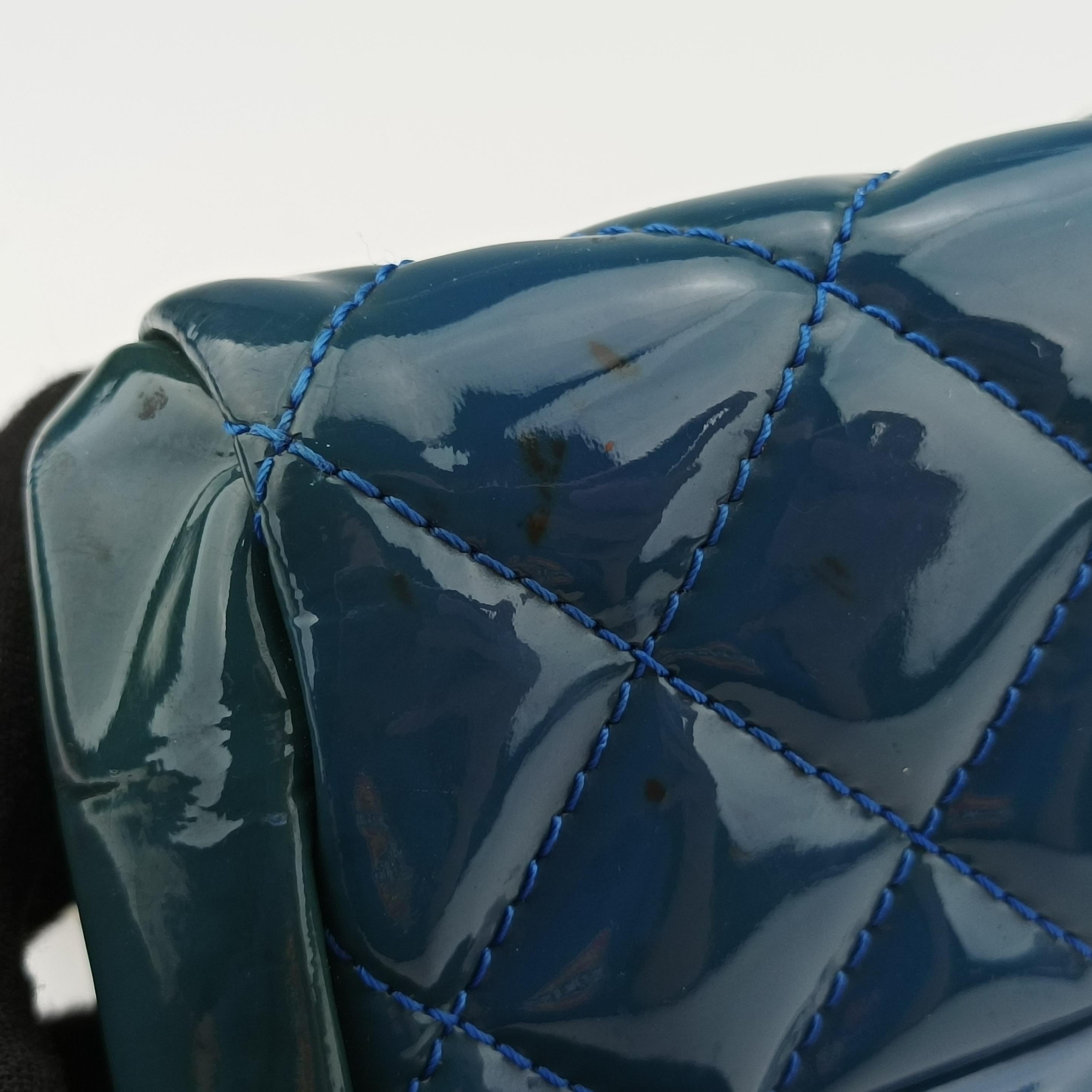 Vintage Chanel Mademoiselle Bowling Blue Patent A50556 shoulderbag | stylenewstar