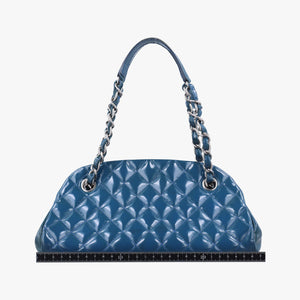 Vintage Chanel Mademoiselle Bowling Blue Patent A50556 shoulderbag | stylenewstar
