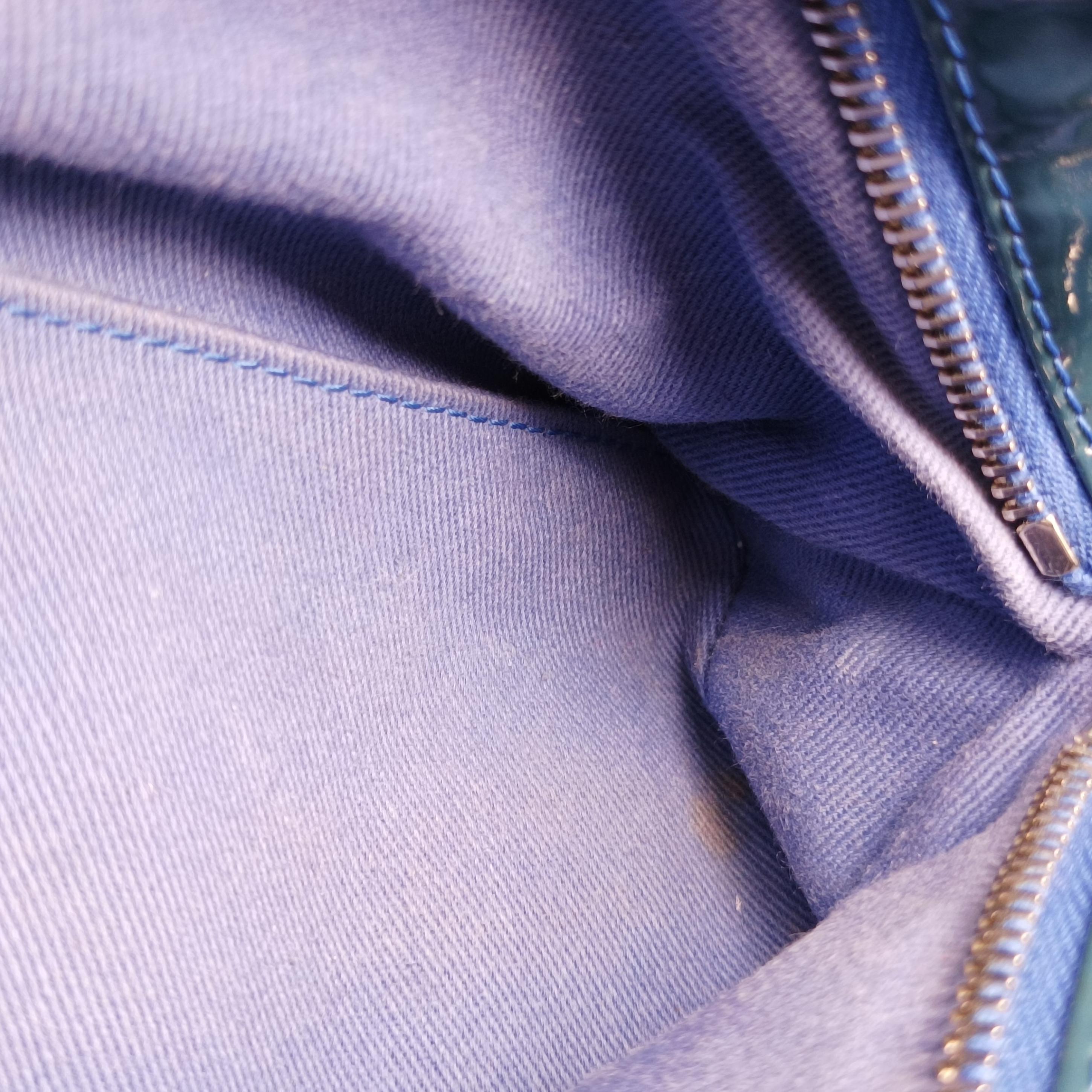 Vintage Chanel Mademoiselle Bowling Blue Patent A50556 shoulderbag | stylenewstar