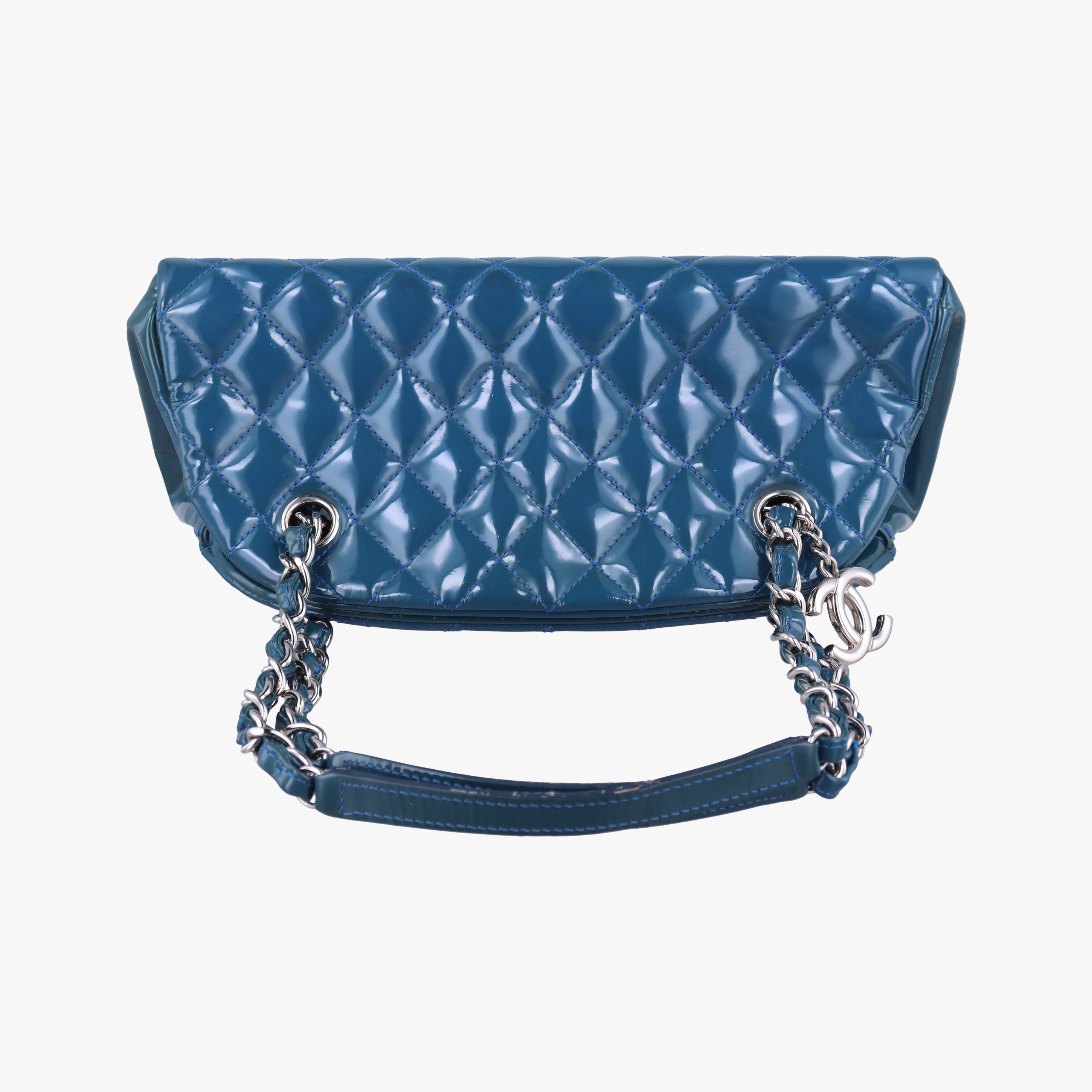 Vintage Chanel Mademoiselle Bowling Blue Patent A50556 shoulderbag | stylenewstar