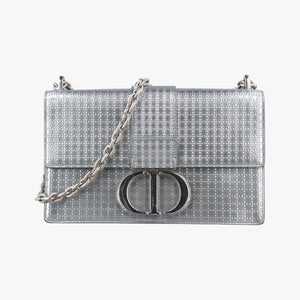 Pre-owned Christian Dior 30 Montaigne Silver Leather  shoulderbag | stylenewstar