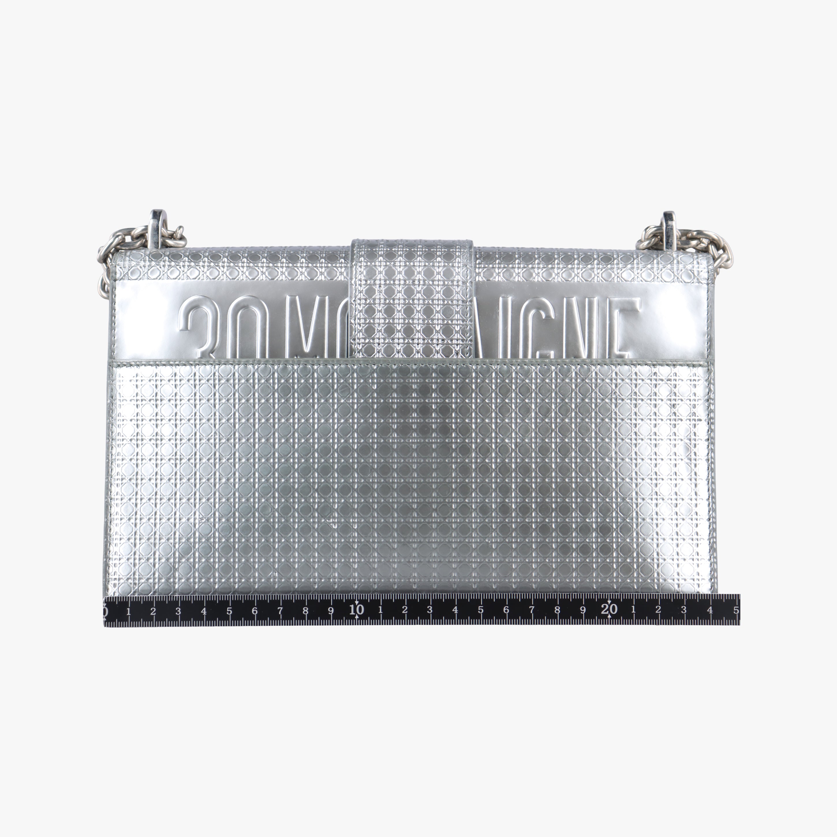 Pre-owned Christian Dior 30 Montaigne Silver Leather  shoulderbag | stylenewstar