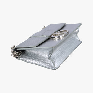 Pre-owned Christian Dior 30 Montaigne Silver Leather  shoulderbag | stylenewstar