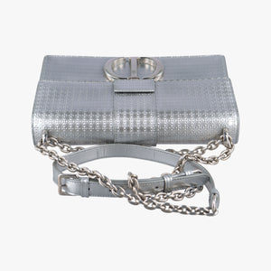Pre-owned Christian Dior 30 Montaigne Silver Leather  shoulderbag | stylenewstar