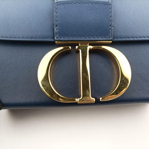 Vintage Christian Dior 30 Montaigne Box Blue leather  shoulderbag | stylenewstar