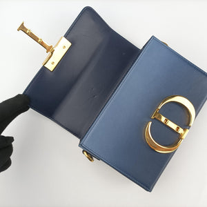 Vintage Christian Dior 30 Montaigne Box Blue leather  shoulderbag | stylenewstar