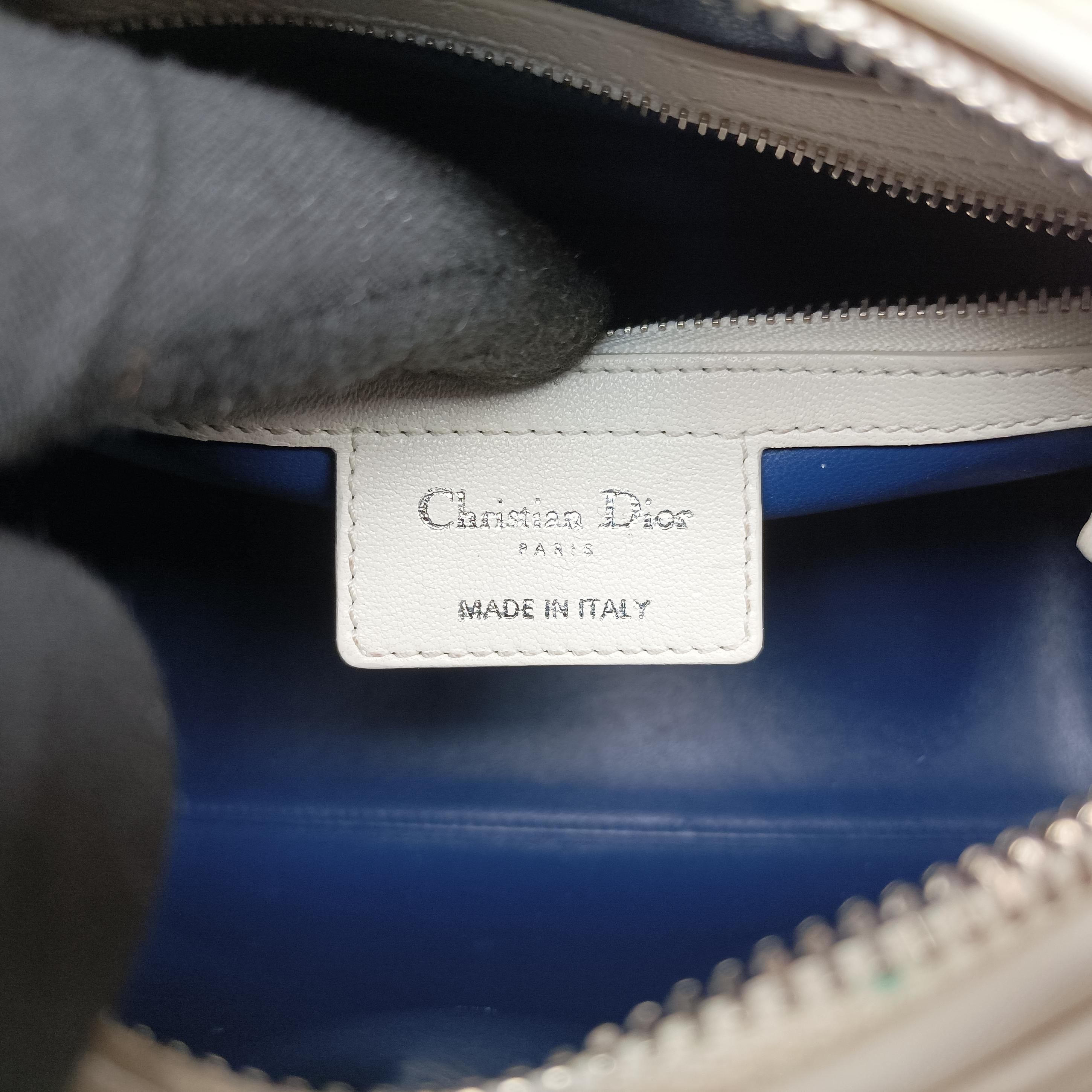 Vintage Christian Dior Lady Dior Flower Medium White×Multicolour leather  shoulderbag | stylenewstar