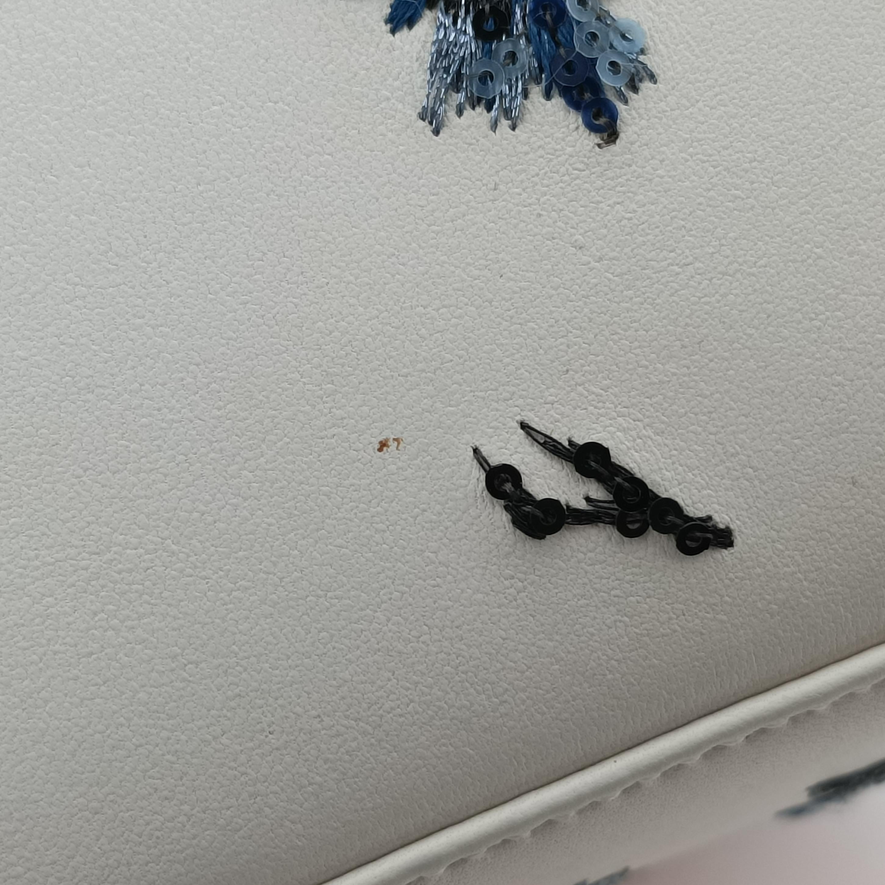 Vintage Christian Dior Lady Dior Flower Medium White×Multicolour leather  shoulderbag | stylenewstar