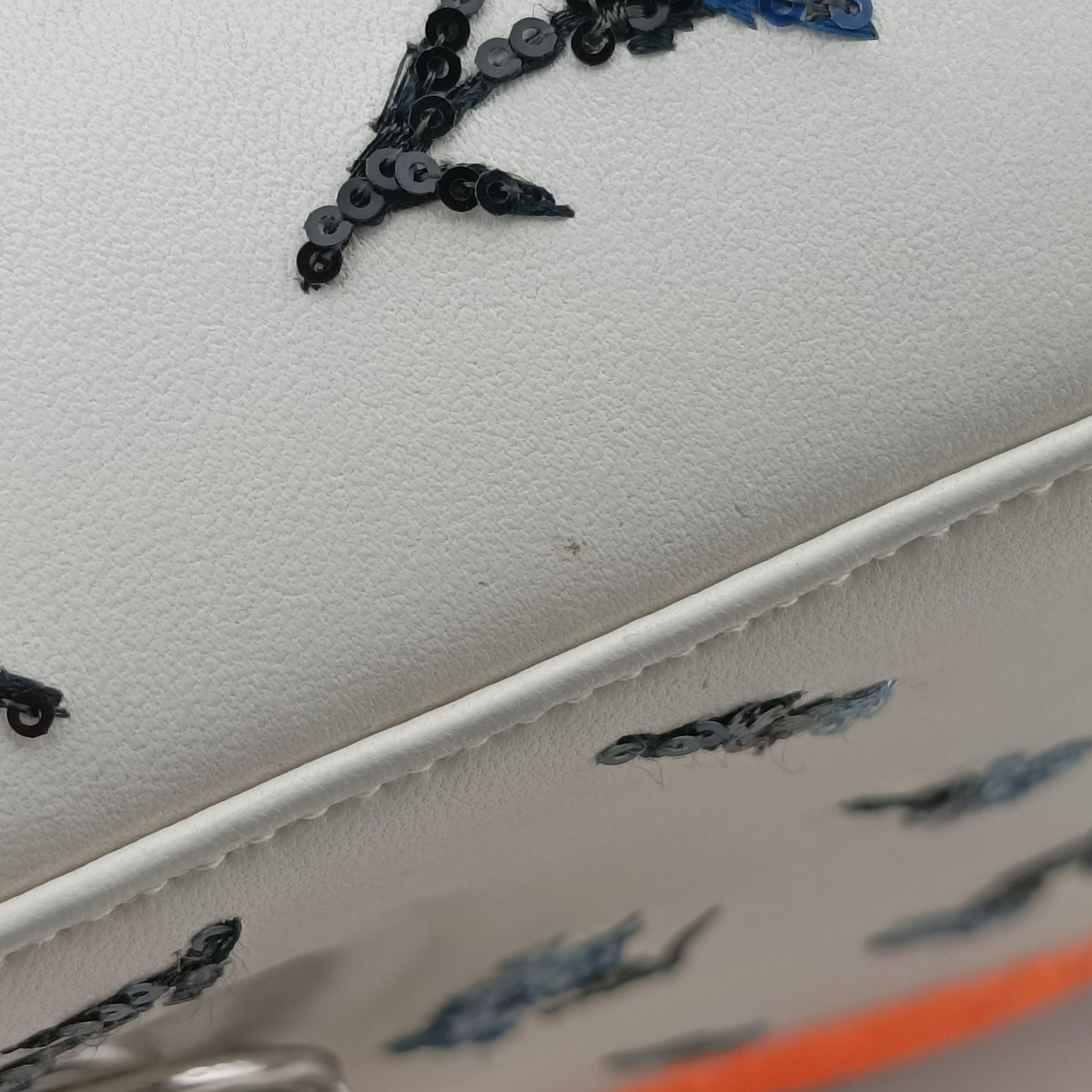 Vintage Christian Dior Lady Dior Flower Medium White×Multicolour leather  shoulderbag | stylenewstar