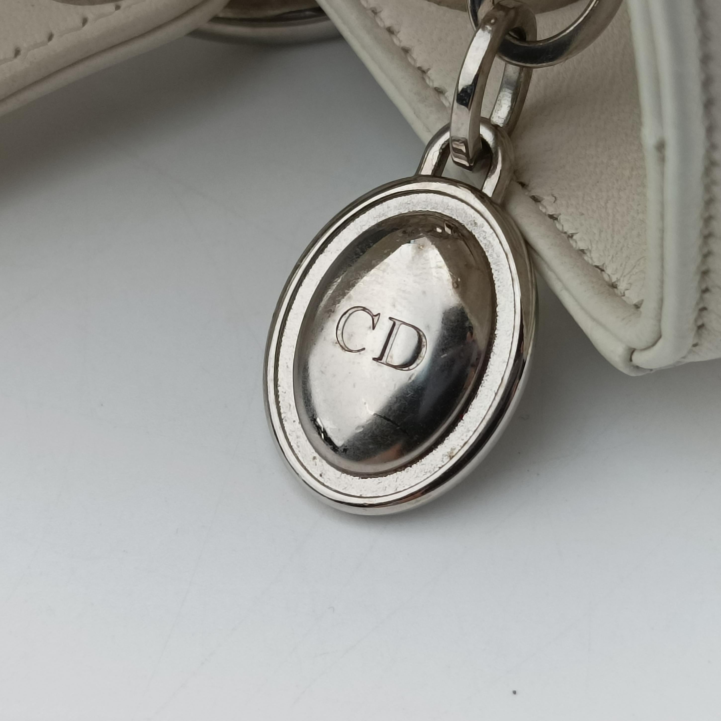 Vintage Christian Dior Lady Dior Flower Medium White×Multicolour leather  shoulderbag | stylenewstar