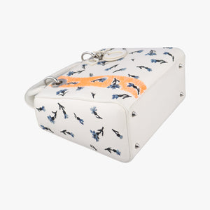 Vintage Christian Dior Lady Dior Flower Medium White×Multicolour leather  shoulderbag | stylenewstar