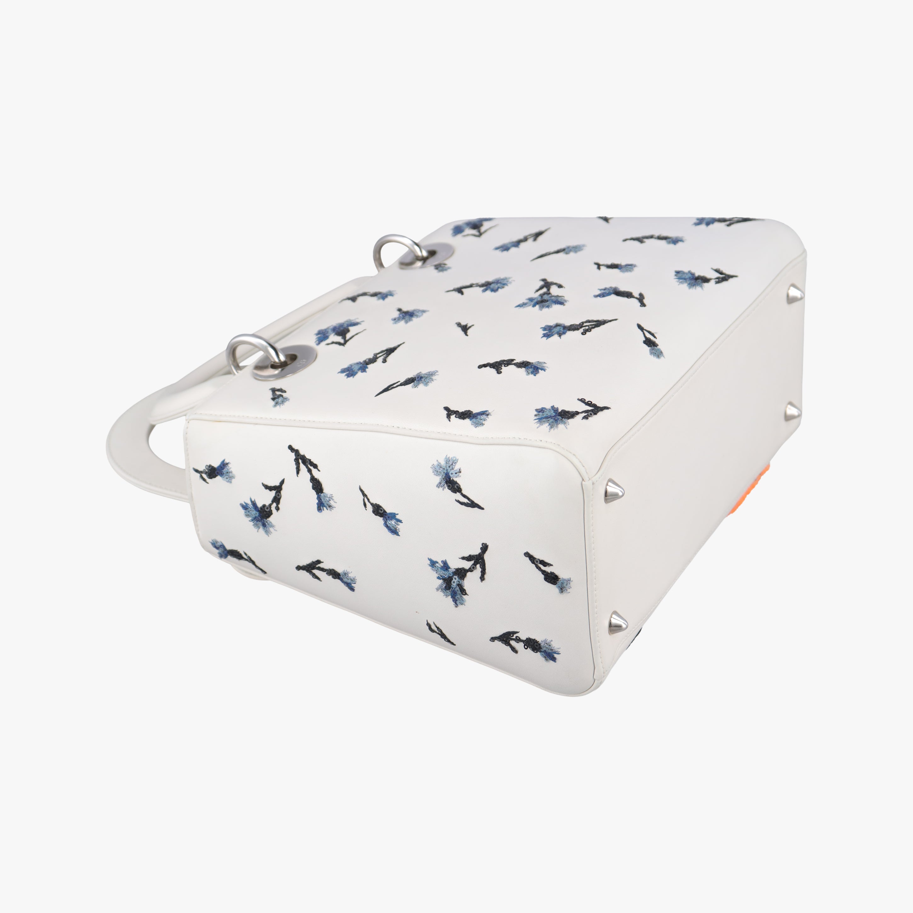 Vintage Christian Dior Lady Dior Flower Medium White×Multicolour leather  shoulderbag | stylenewstar