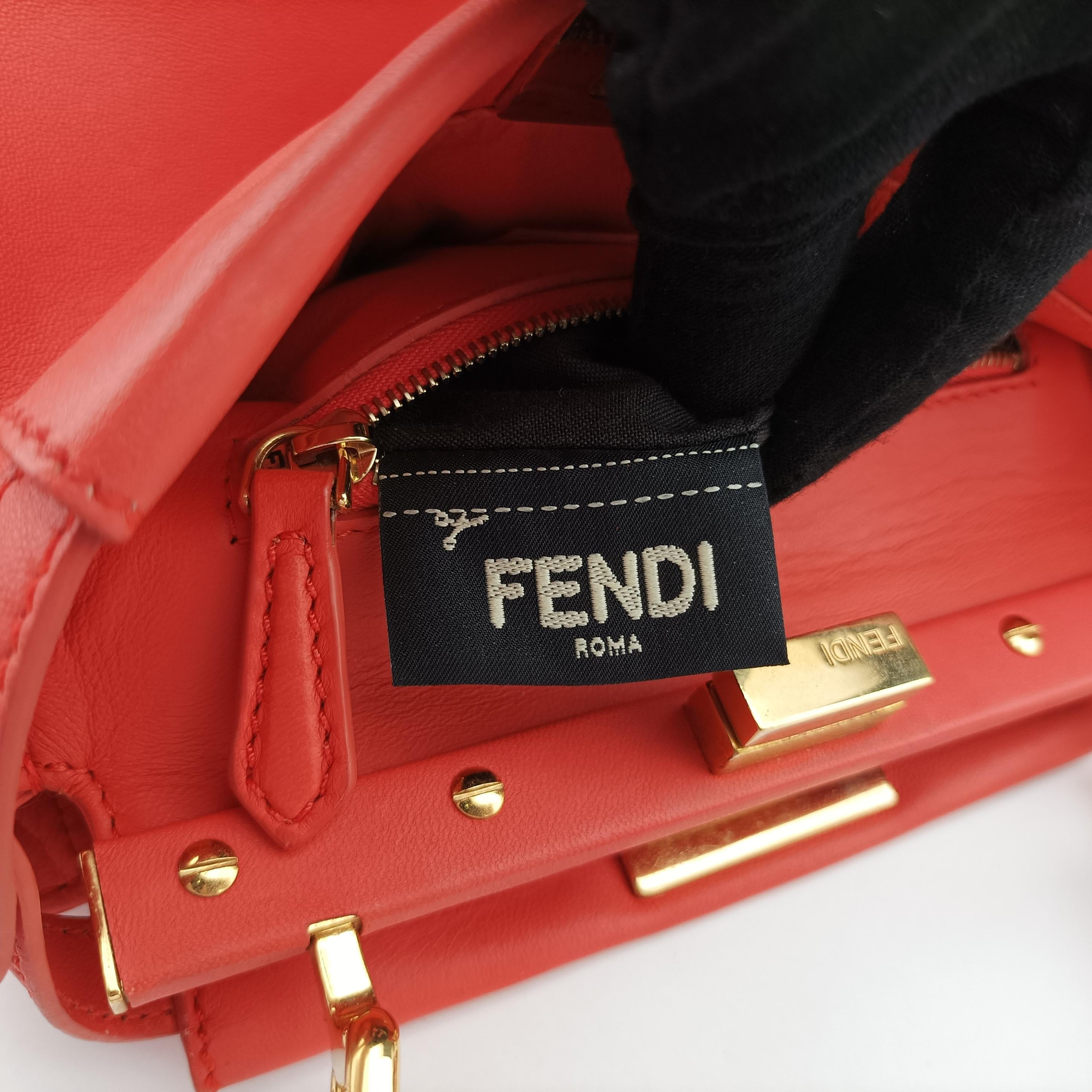 Pre-owned Fendi PEEKABOO Orange Leather 8BN244 shoulderbag | stylenewstar