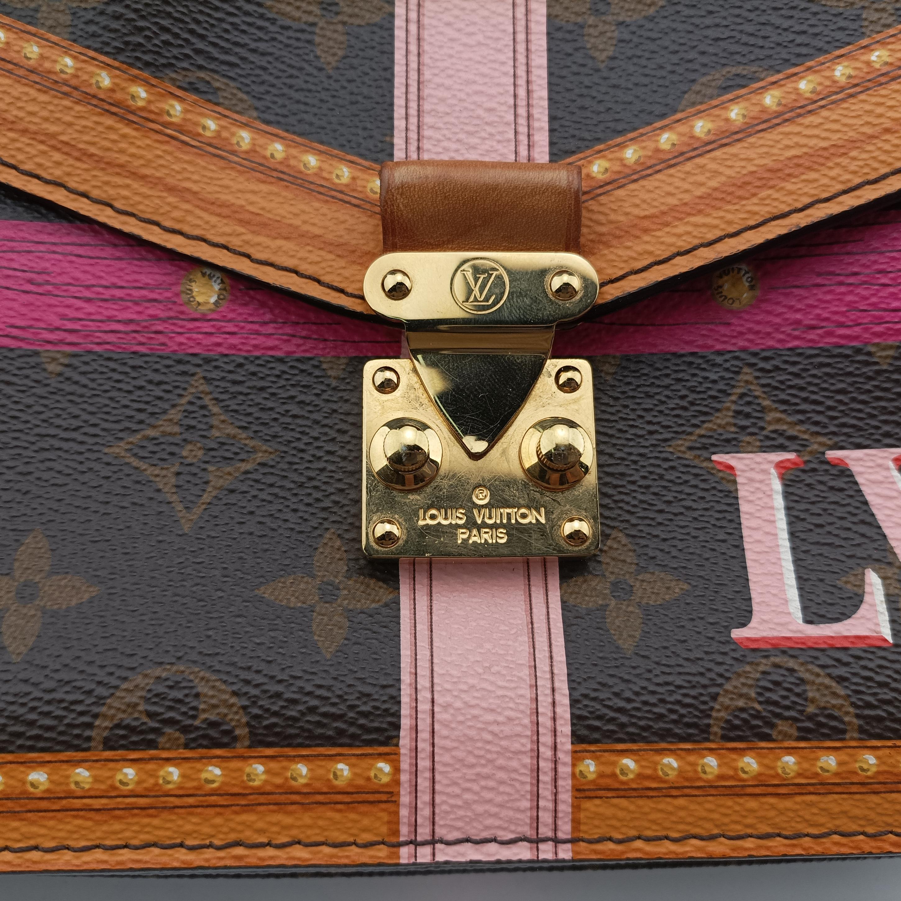 Pre-owned Louis Vuitton Summer Trunk Pochette MéTIS brown×multi Monogram Canvas M43628 shoulderbag | stylenewstar
