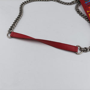 Pre-owned Louis Vuitton NEW WAVE Chain MM Ecarlate Leather M51943 shoulderbag | stylenewstar