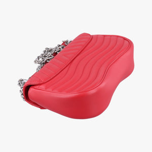 Pre-owned Louis Vuitton NEW WAVE Chain MM Ecarlate Leather M51943 shoulderbag | stylenewstar