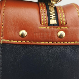 Pre-owned Louis Vuitton Valisette PM Brown × Navy Leather × Monogram Reverse M53782 shoulderbag | stylenewstar