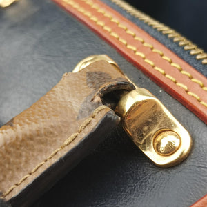 Pre-owned Louis Vuitton Valisette PM Brown × Navy Leather × Monogram Reverse M53782 shoulderbag | stylenewstar