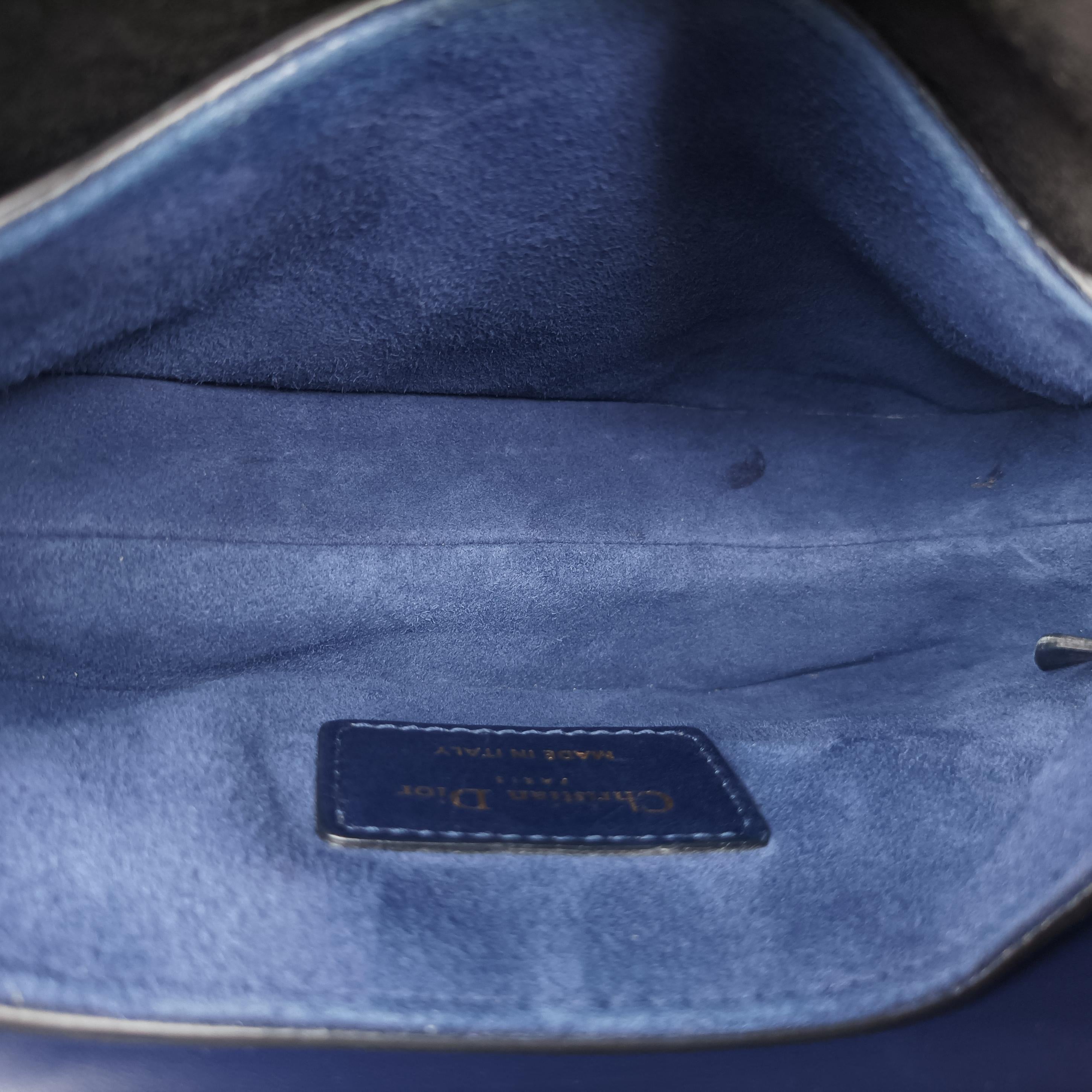 Vintage Christian Dior Saddle Bag Navy Leather  shoulderbag | stylenewstar