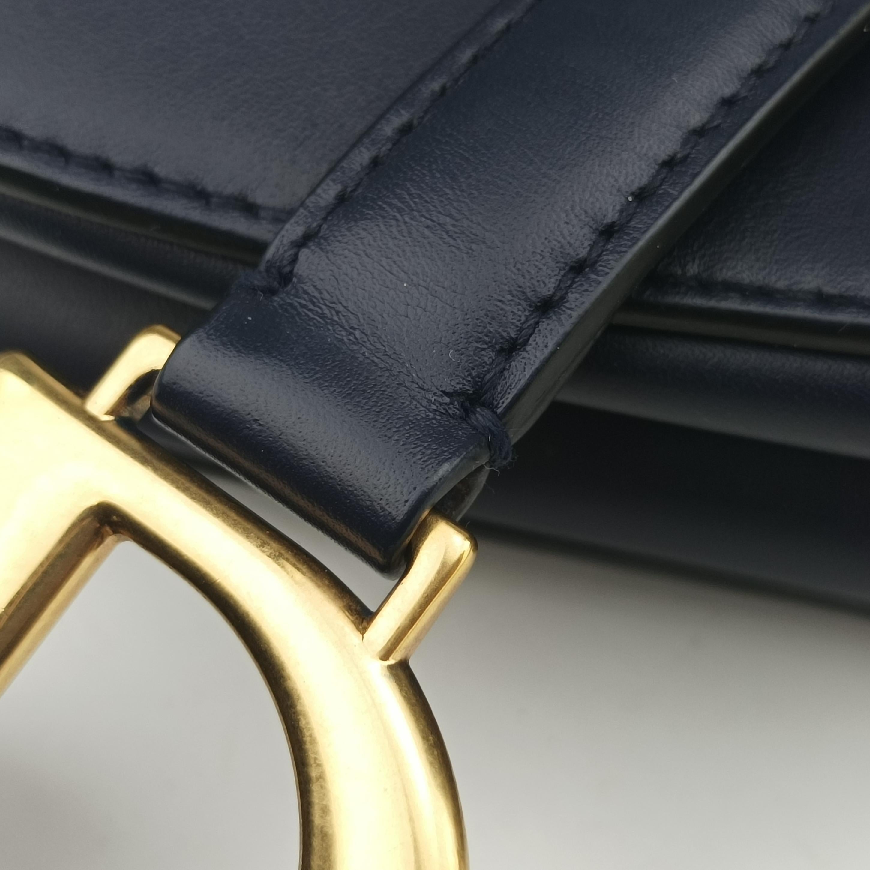 Vintage Christian Dior Saddle Bag Navy Leather  shoulderbag | stylenewstar