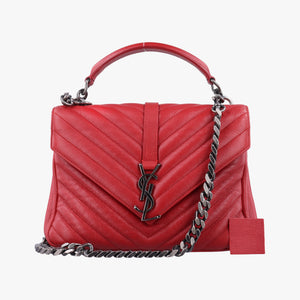 Secondhand Yves Saint Laurent COLLEGE Red Leather 428056 shoulderbag | stylenewstar