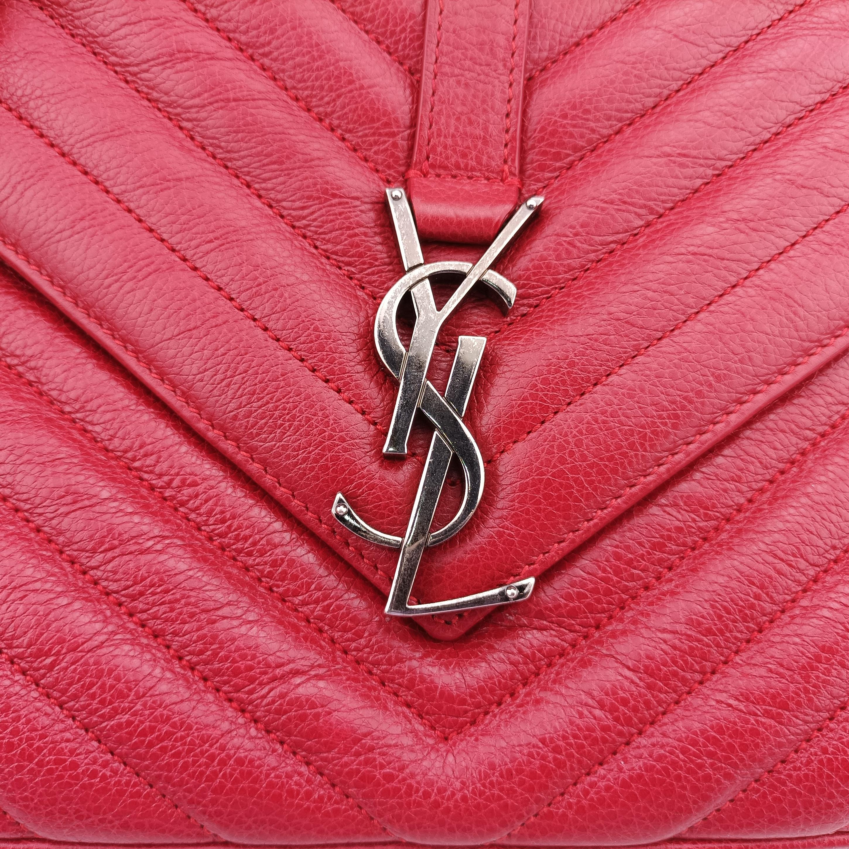 Secondhand Yves Saint Laurent COLLEGE Red Leather 428056 shoulderbag | stylenewstar