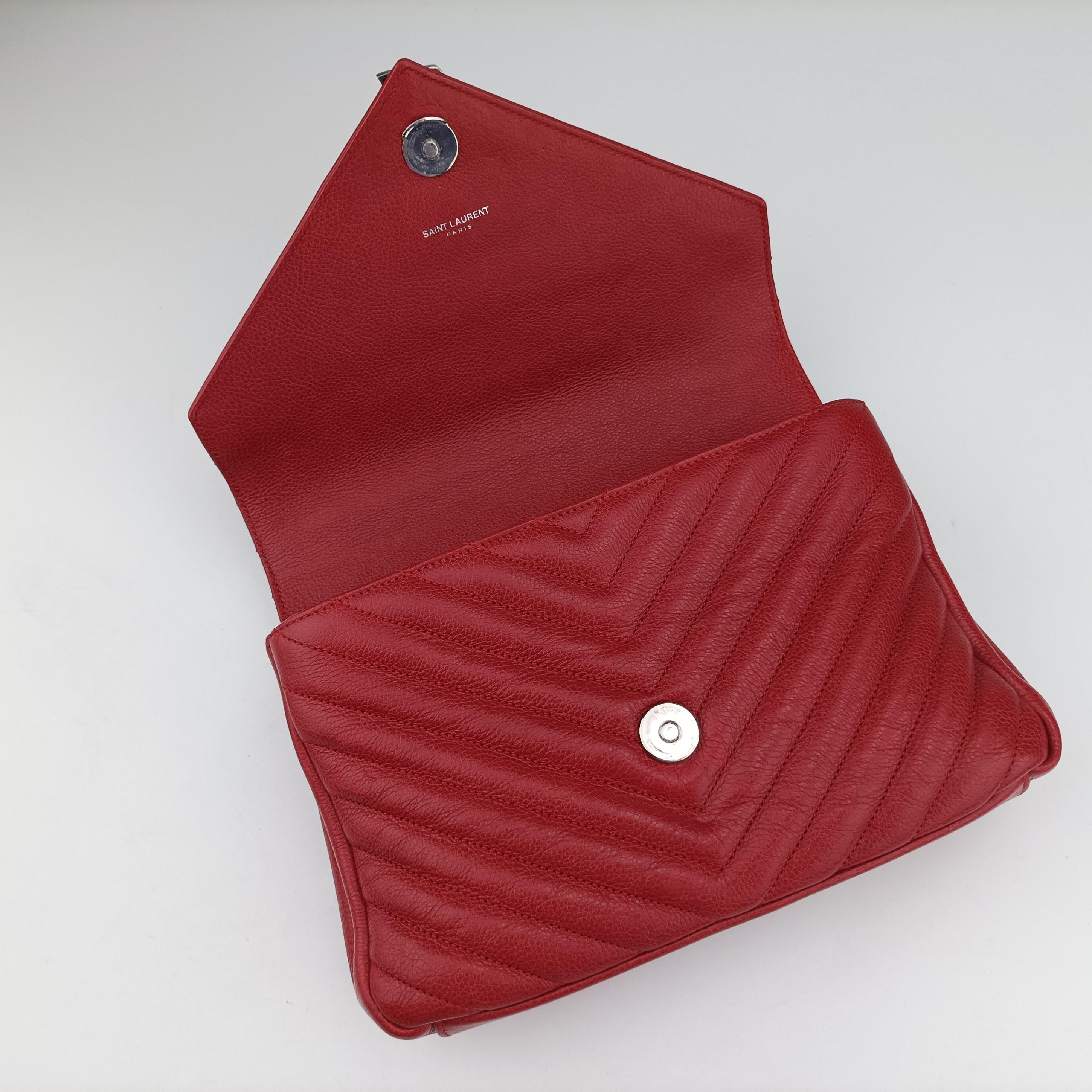 Secondhand Yves Saint Laurent COLLEGE Red Leather 428056 shoulderbag | stylenewstar