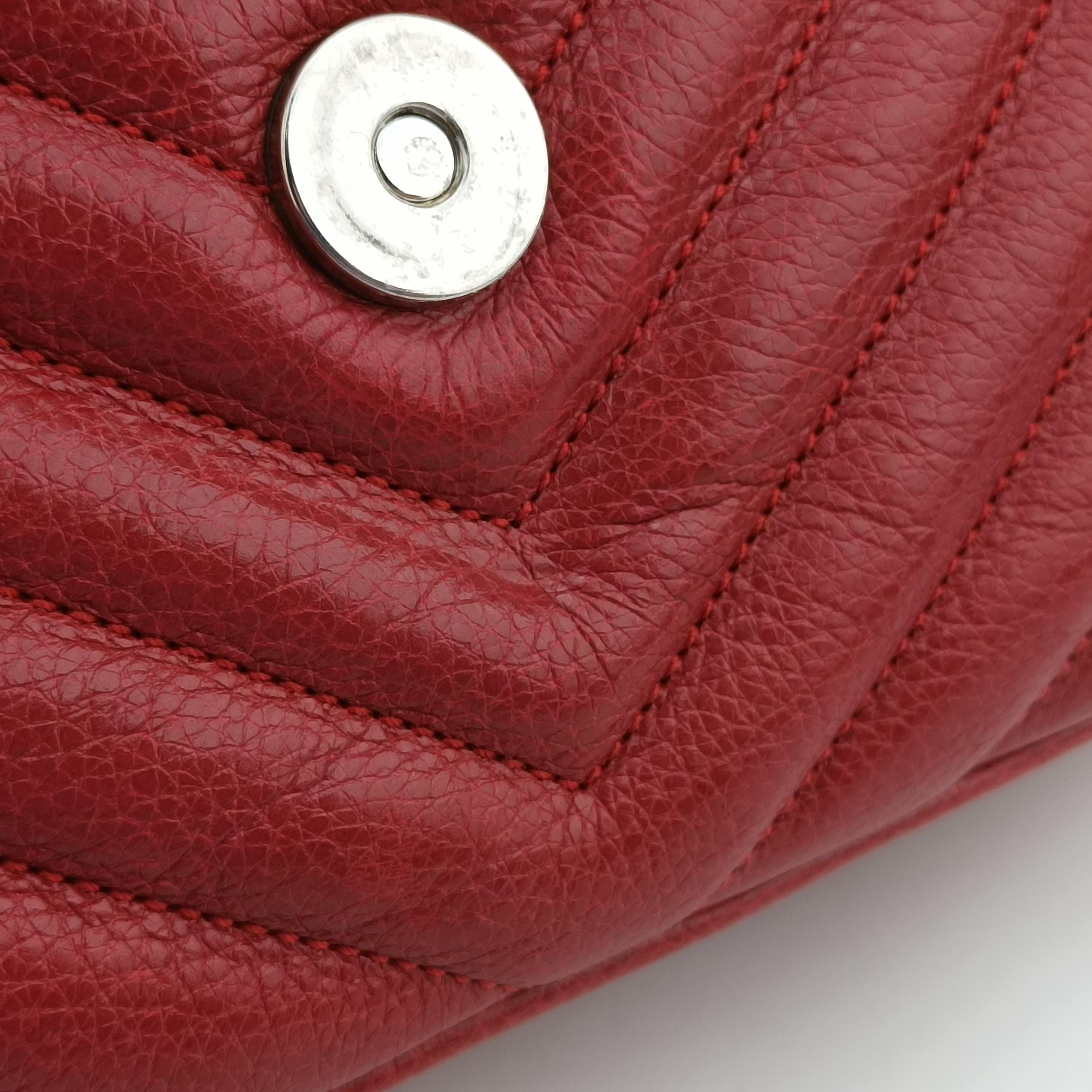 Secondhand Yves Saint Laurent COLLEGE Red Leather 428056 shoulderbag | stylenewstar