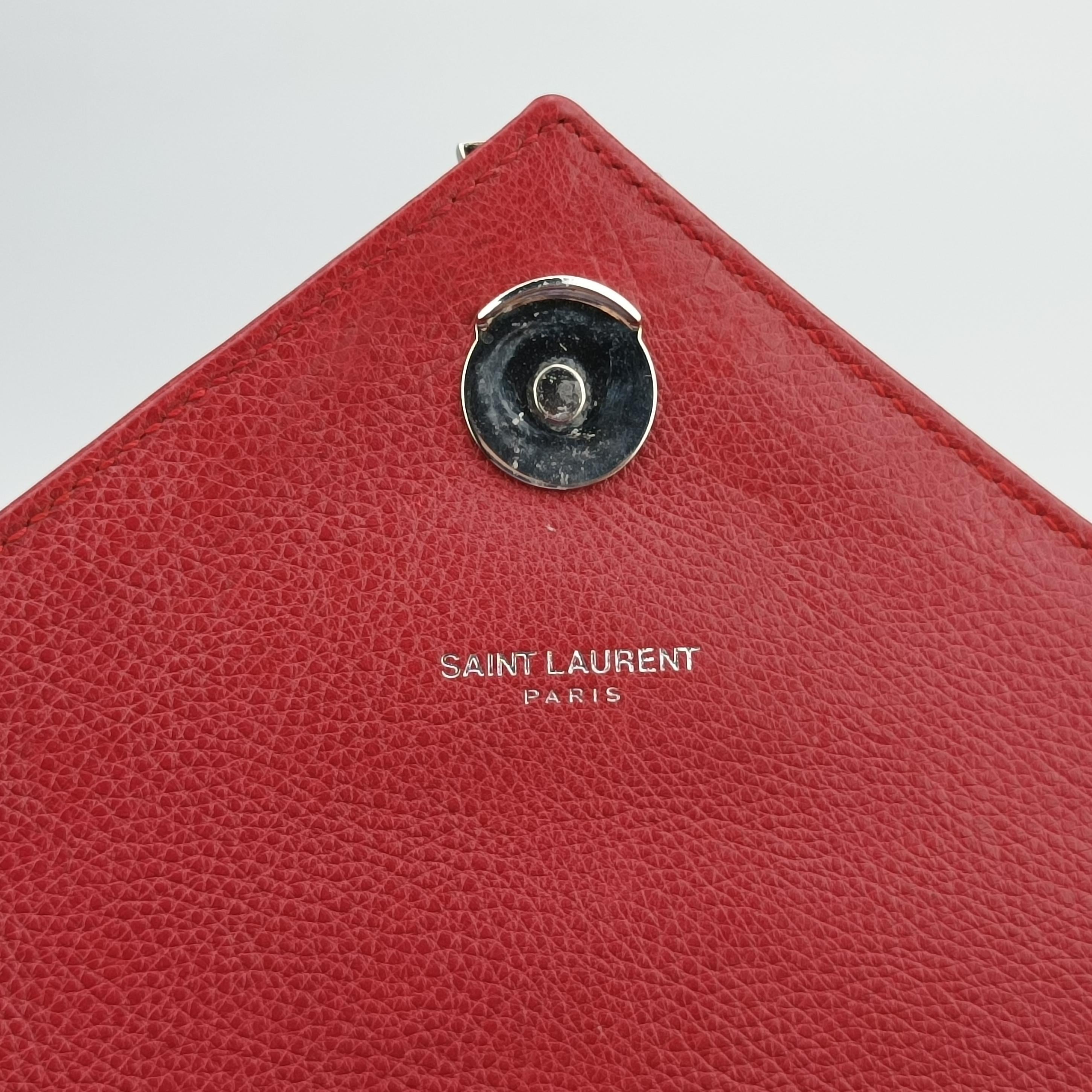 Secondhand Yves Saint Laurent COLLEGE Red Leather 428056 shoulderbag | stylenewstar