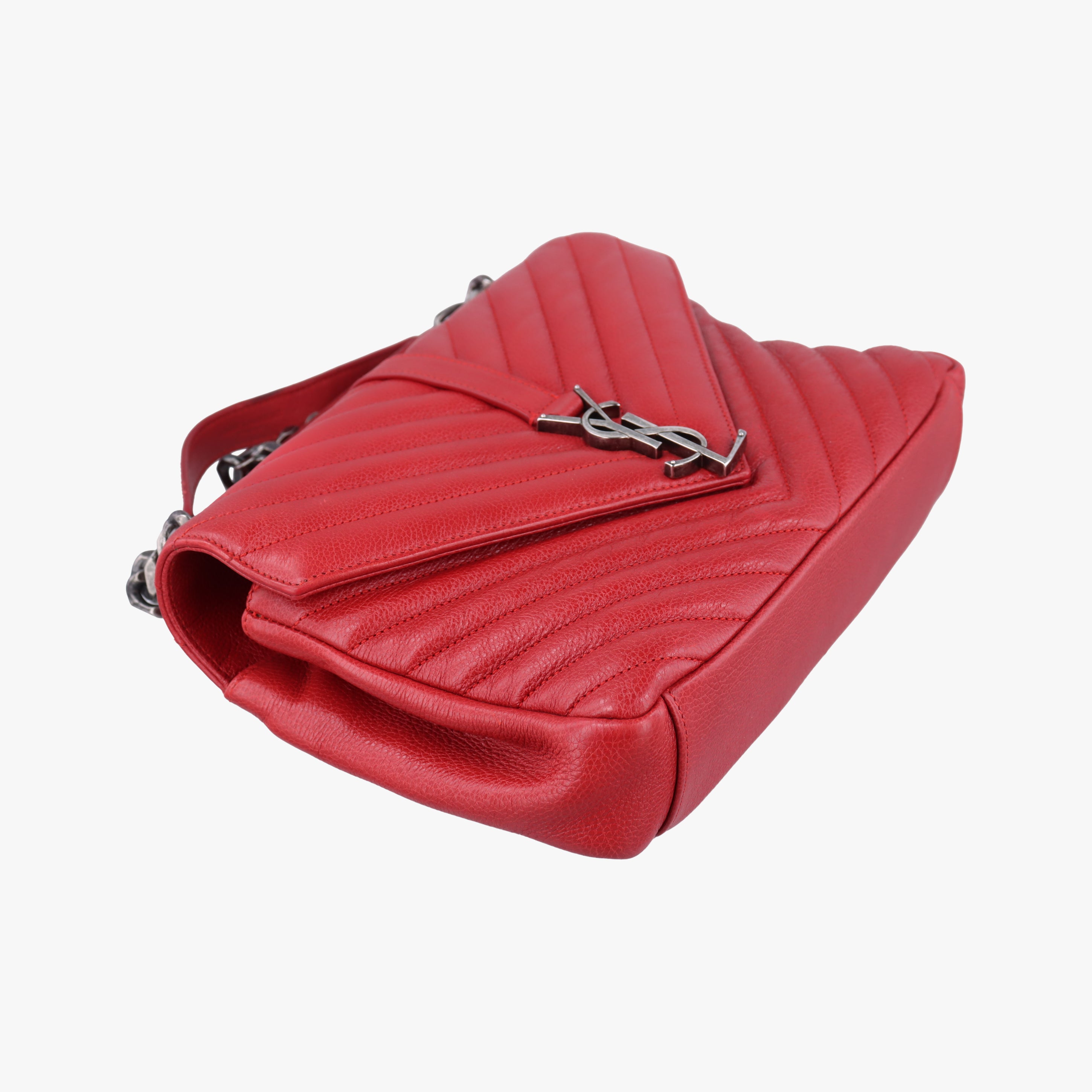 Secondhand Yves Saint Laurent COLLEGE Red Leather 428056 shoulderbag | stylenewstar