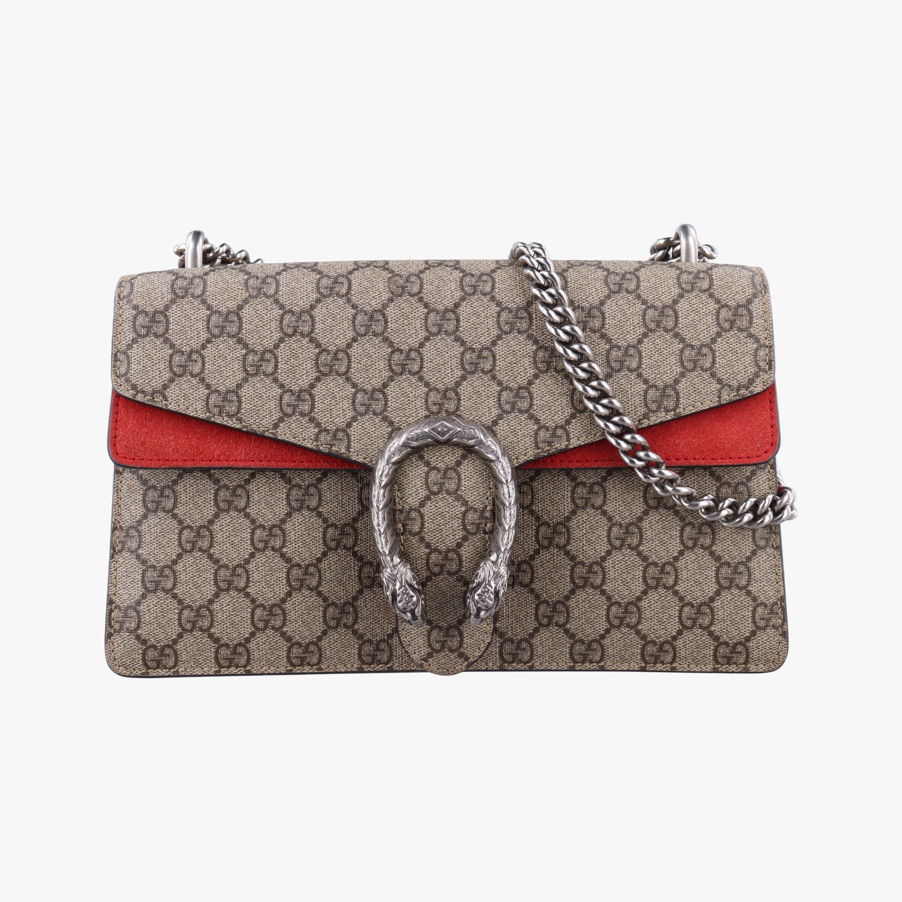 Pre-owned Gucci Dionysus beige×red PVC coated canvas 400249 shoulderbag | stylenewstar