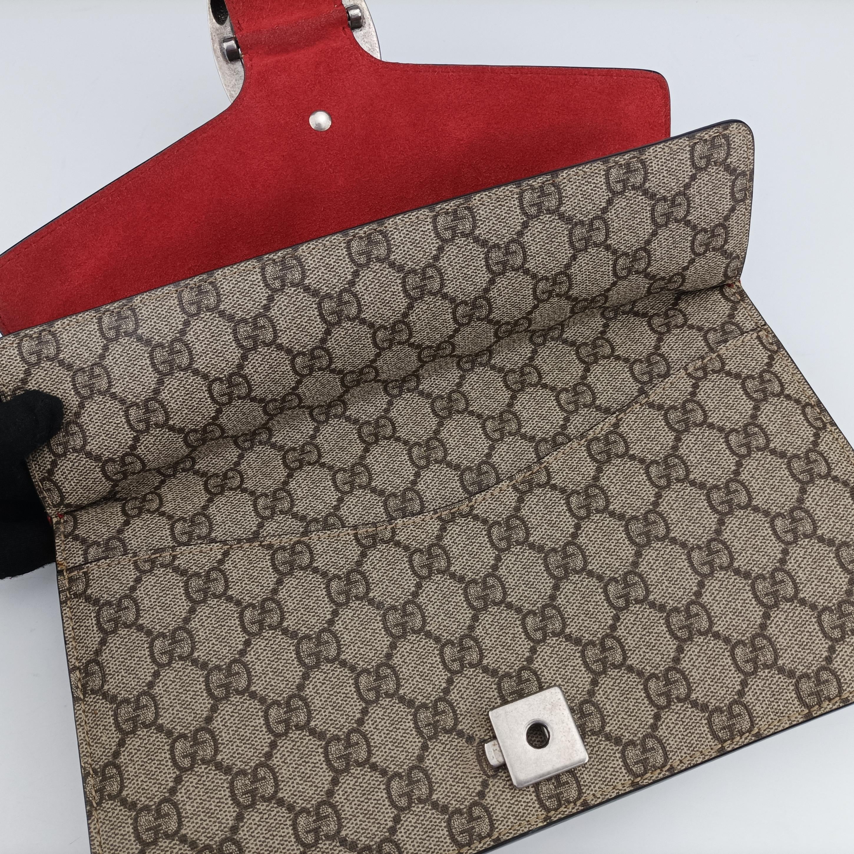 Pre-owned Gucci Dionysus beige×red PVC coated canvas 400249 shoulderbag | stylenewstar