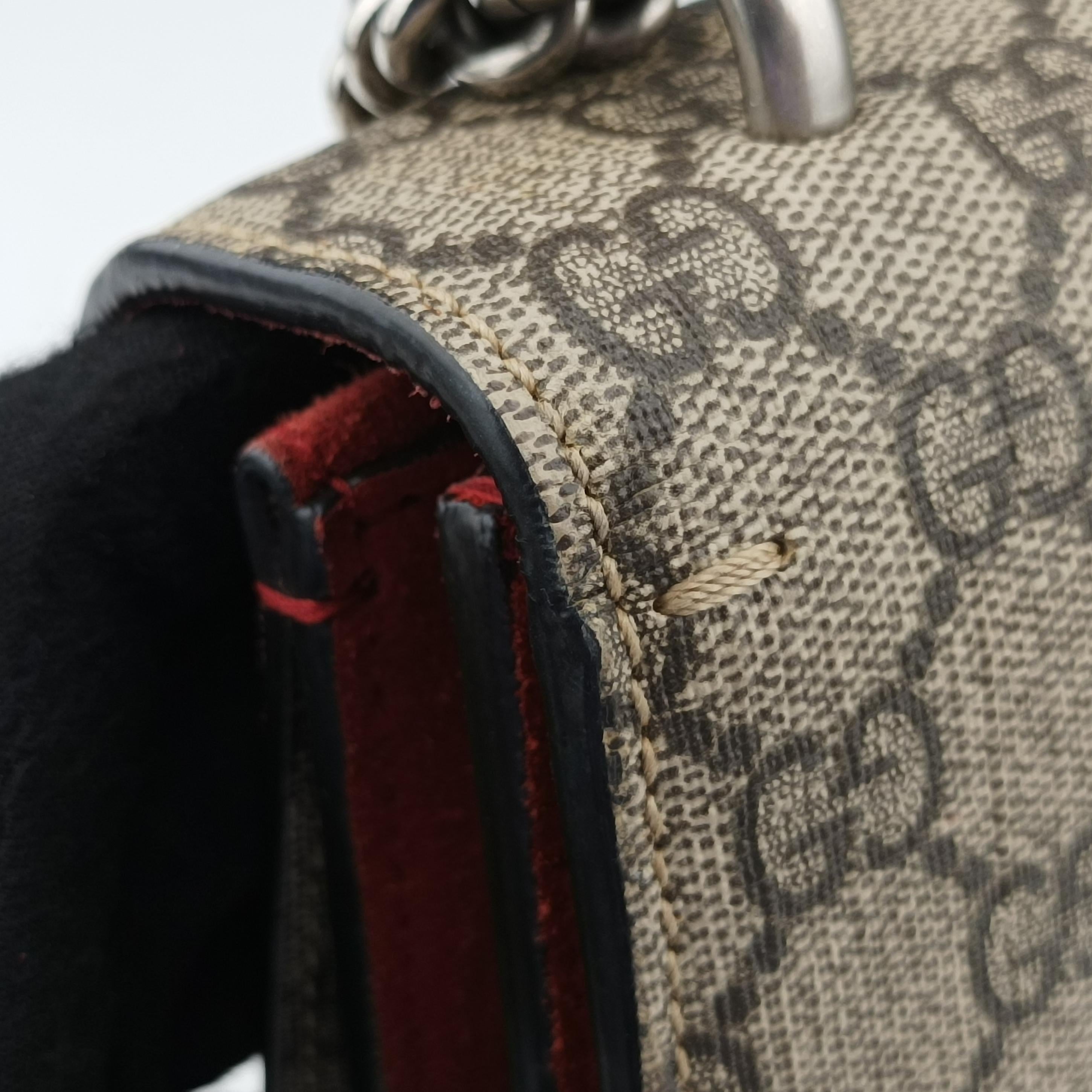 Pre-owned Gucci Dionysus beige×red PVC coated canvas 400249 shoulderbag | stylenewstar