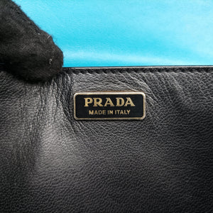 Vintage Prada Cahier Blue×black Leather 1BD045 shoulderbag | stylenewstar