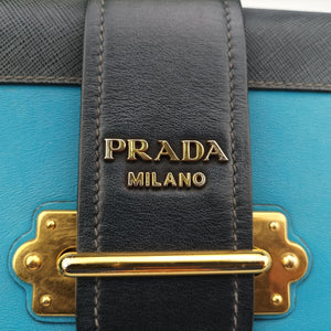 Vintage Prada Cahier Blue×black Leather 1BD045 shoulderbag | stylenewstar