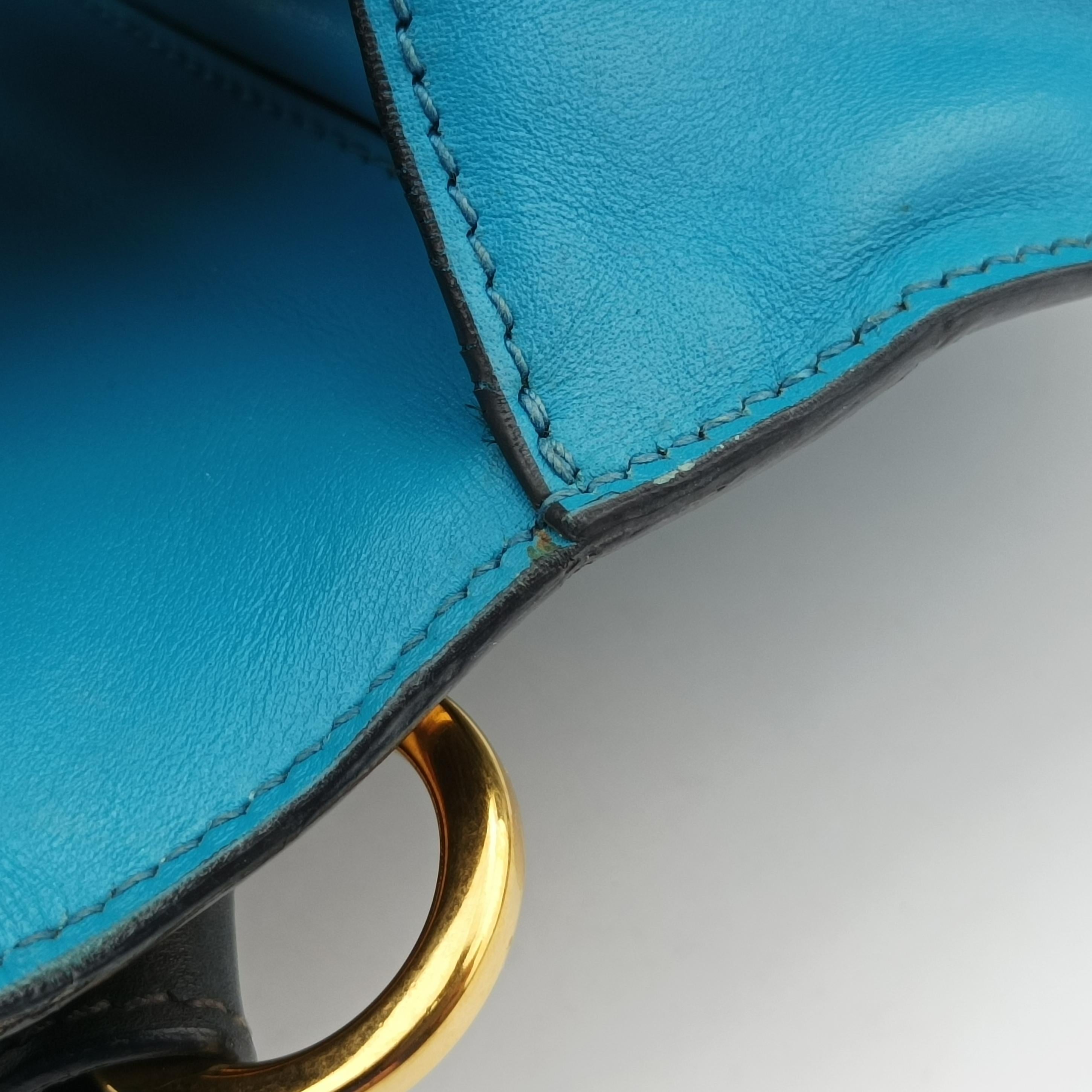 Vintage Prada Cahier Blue×black Leather 1BD045 shoulderbag | stylenewstar