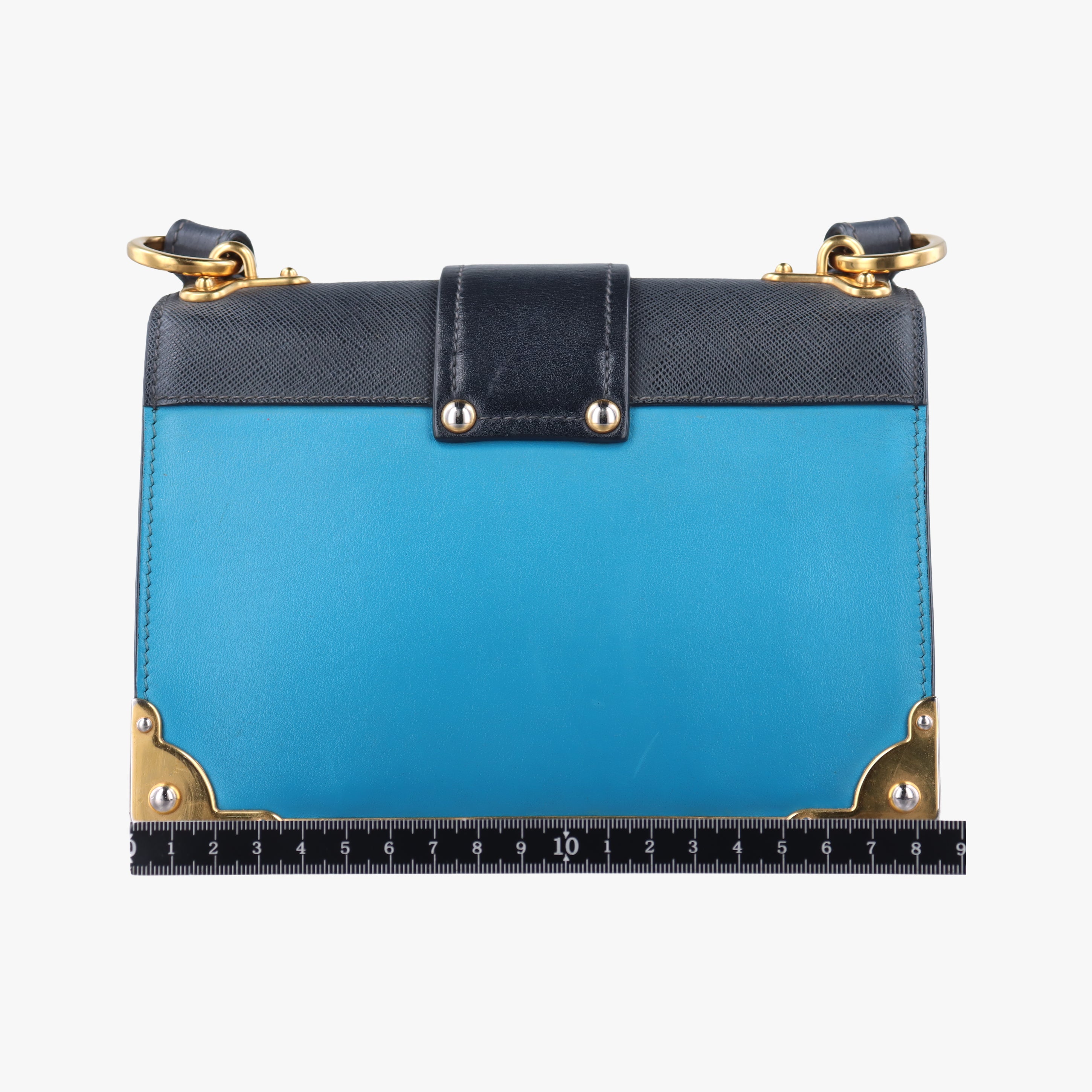 Vintage Prada Cahier Blue×black Leather 1BD045 shoulderbag | stylenewstar